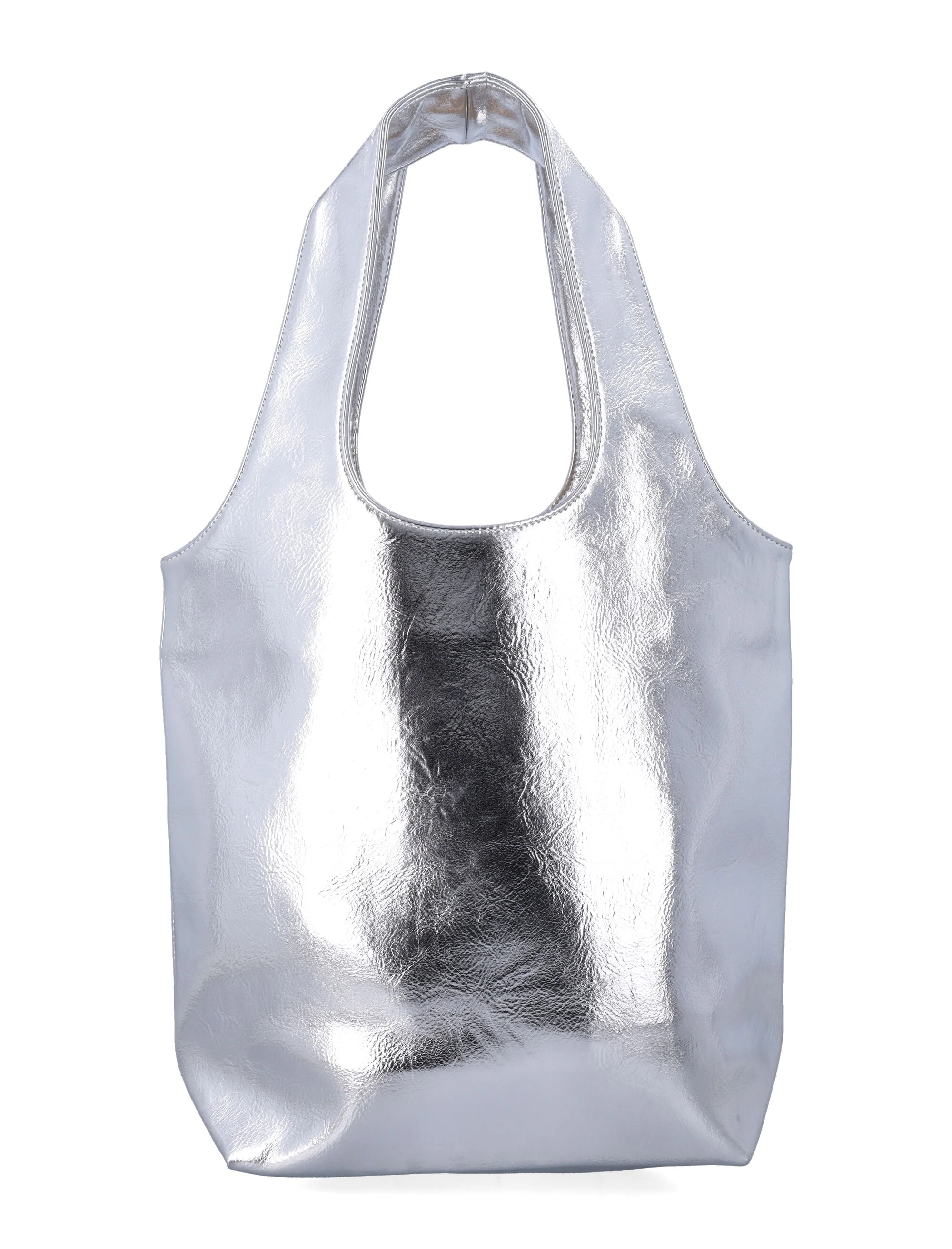 A.P.C. Ninon metallised small tote Silver Polyurethane
