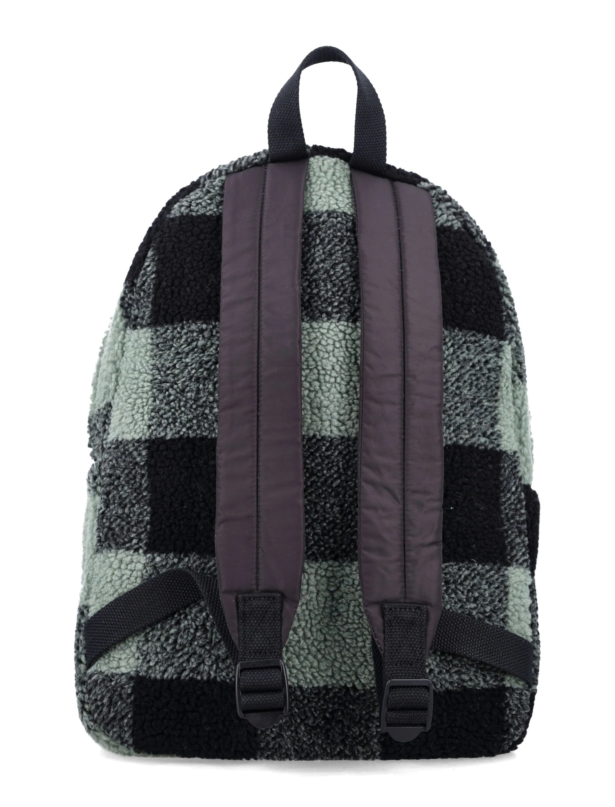 Check shearling backpack Stella McCartney Kids Black Polyester