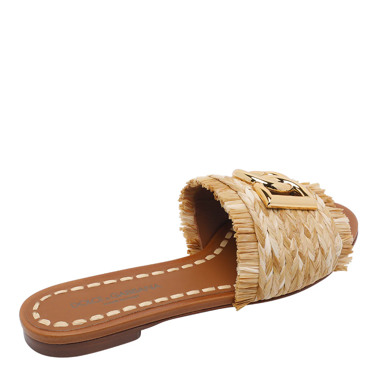 Dolce & Gabbana Sandals Brown Raffia/leather Sole
