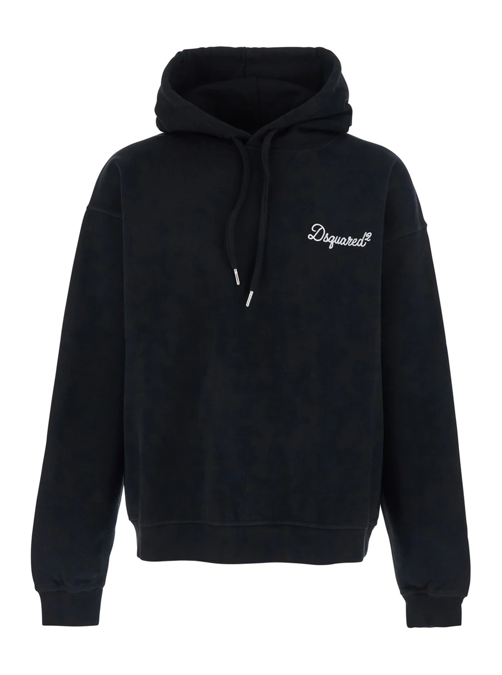 Dsquared2 Black Hoodie with Drawstring and Lettering Logo on the Front in Cotton for Men Sweatshirts