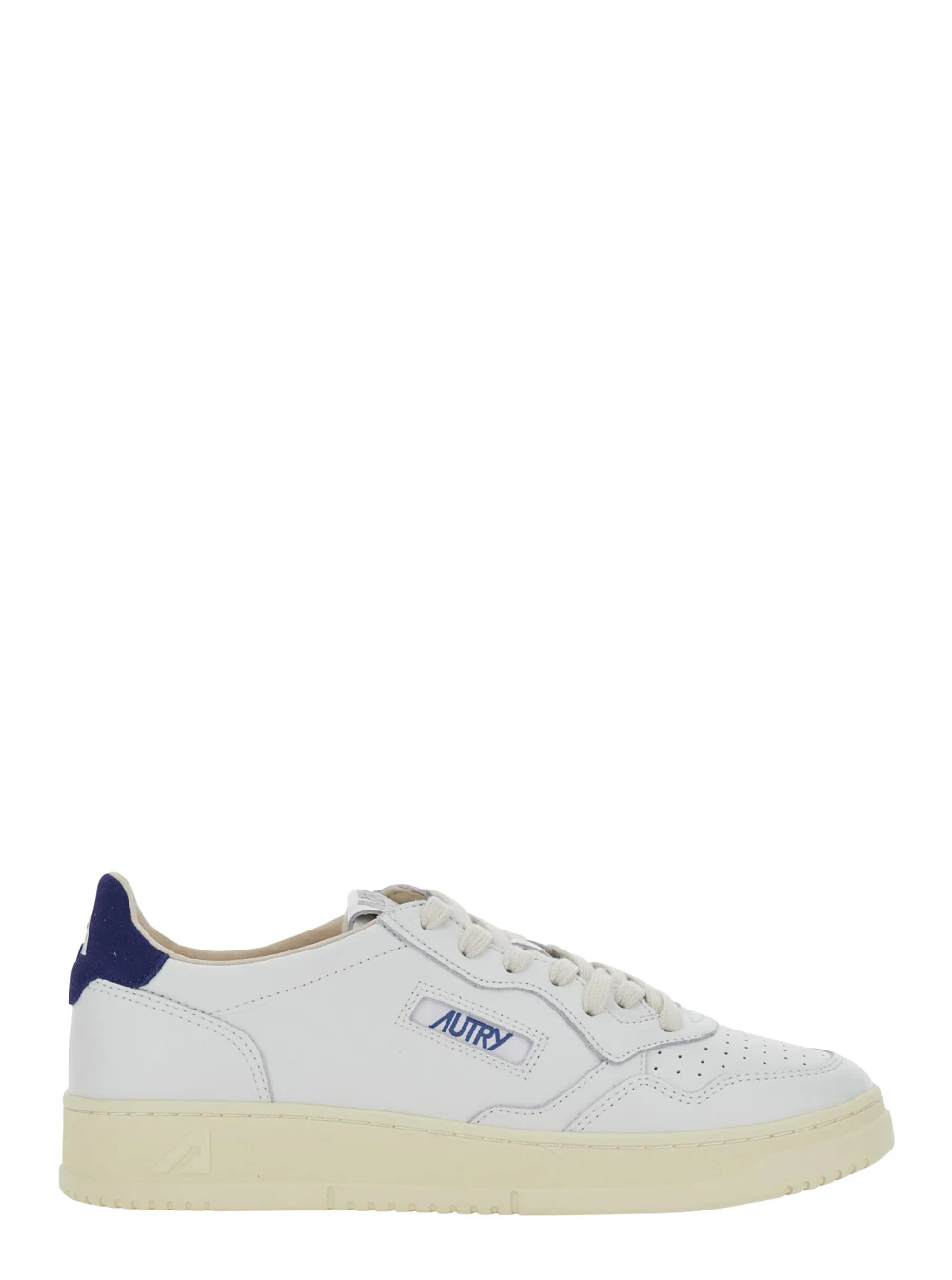 Autry White Sneaker Medalist Low With Blue Leather Details