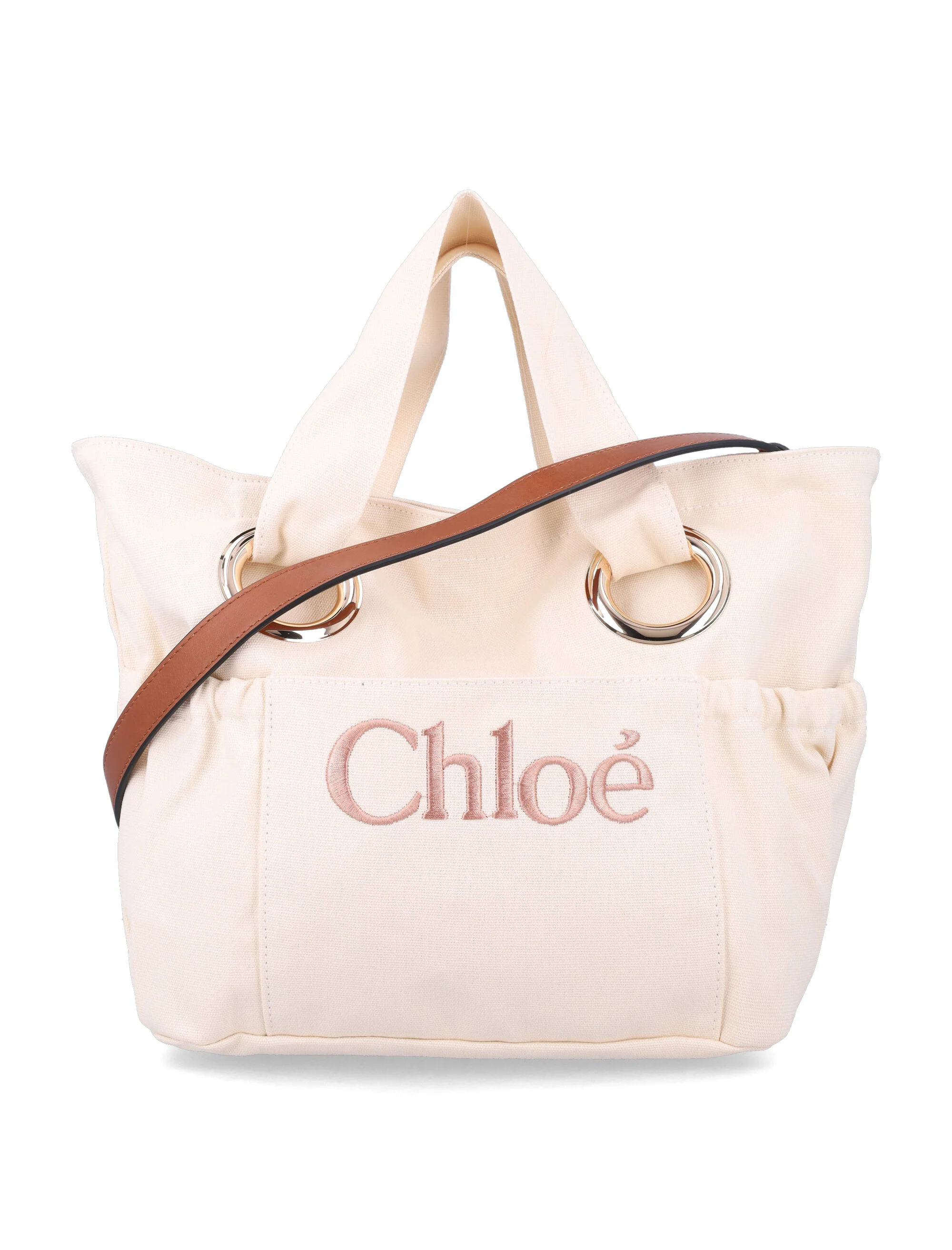 Chloé kids organic cotton tote bag Ivory Trim