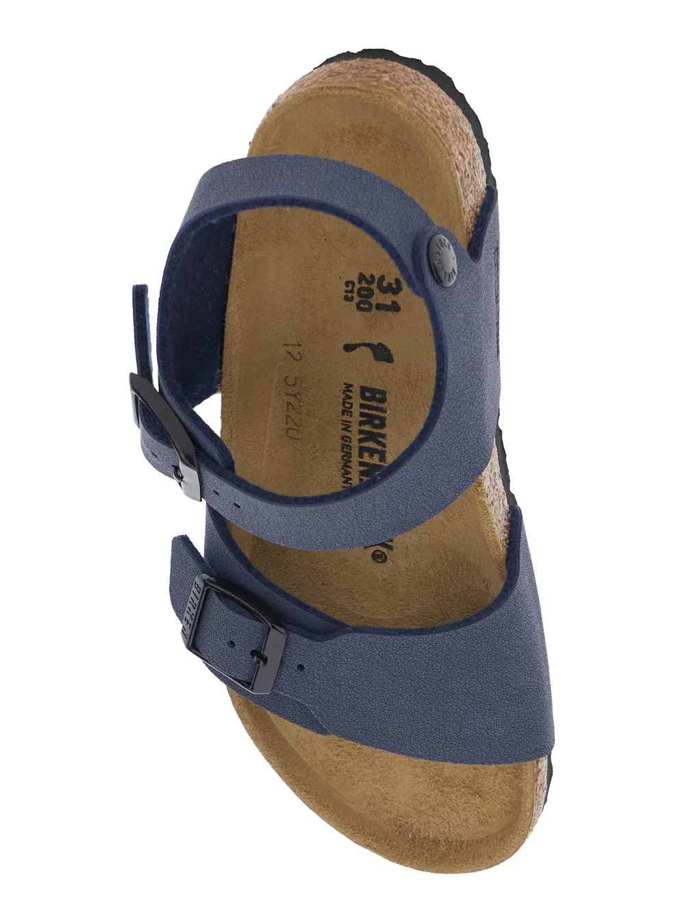Birkenstock Kids New York Sandals with Rounded Toe and Buckle Closure in Blue for Kids Blu Birkoflor Flat Shoes