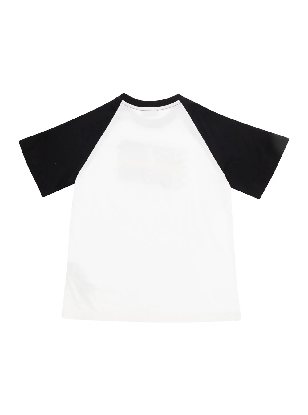 Moschino Kids White And Black T-Shirt With Contrasting Sleeves Logo Print Cotton Boy Tshirts Polo Shirts