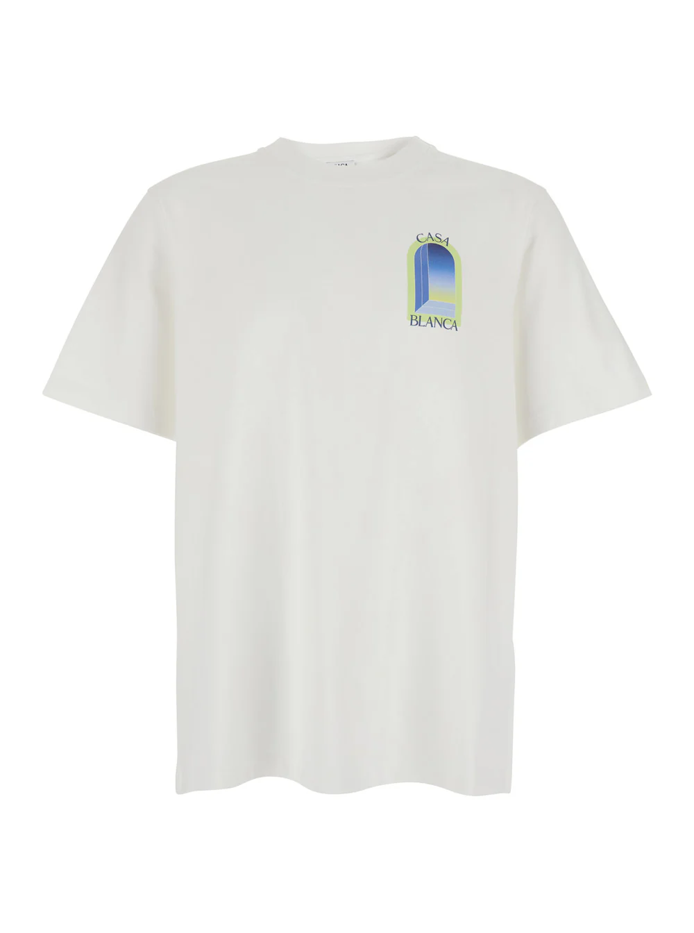 Casablanca White ARCHES T-Shirt with Round Neck and Short Sleeves for Men Tshirts Polo Shirts