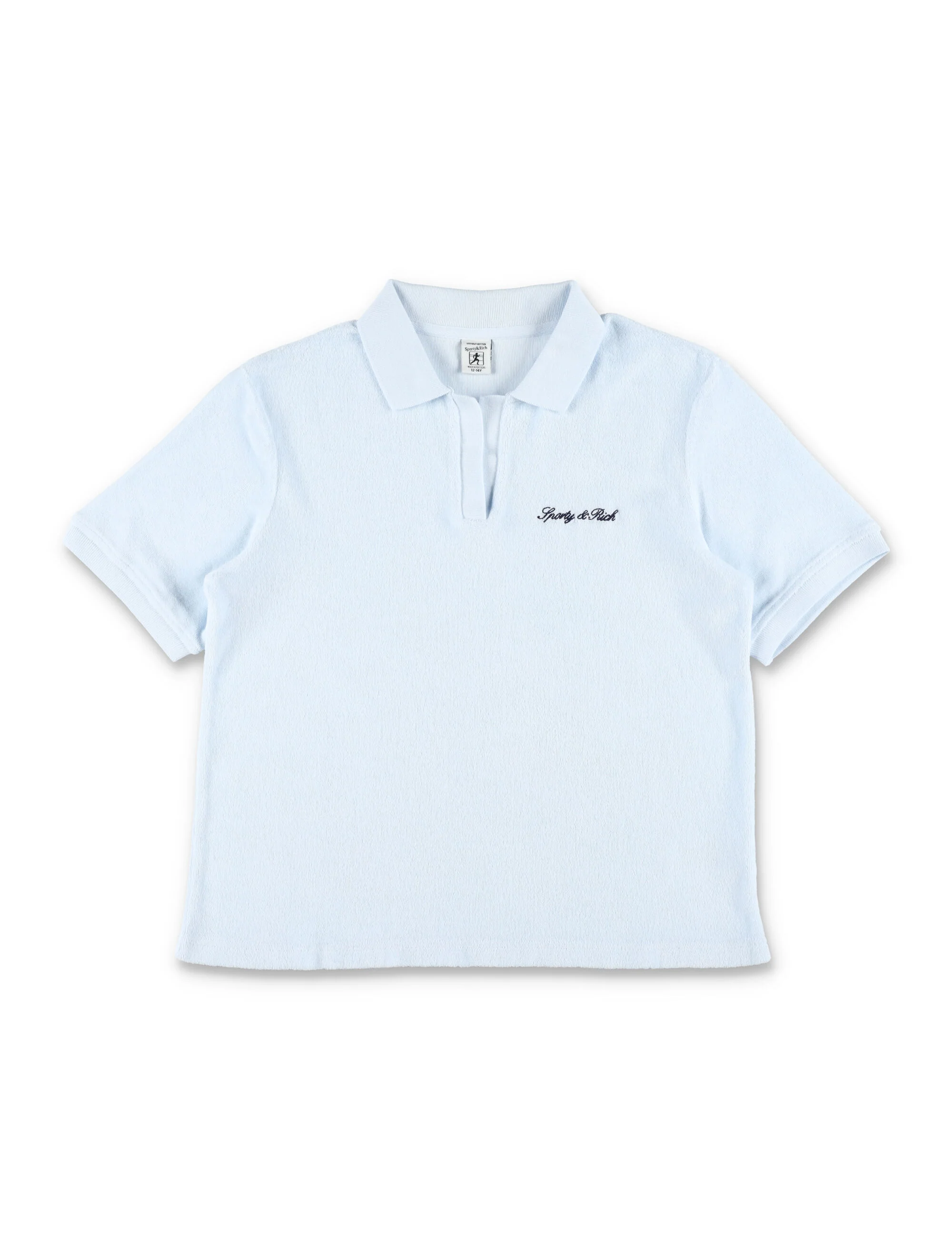 Sporty & Rich Kids Terry Logo Polo Light Blue Cotton T-shirt
