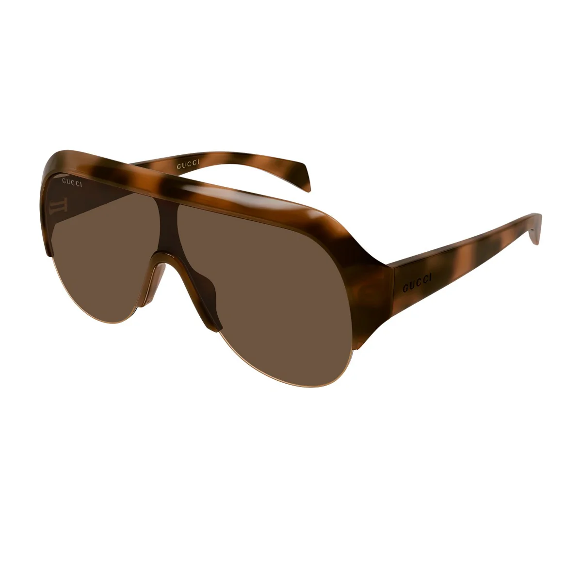 Gucci Gg2023s Linea Institutional Logo Havana Bio-inettato Sunglasses