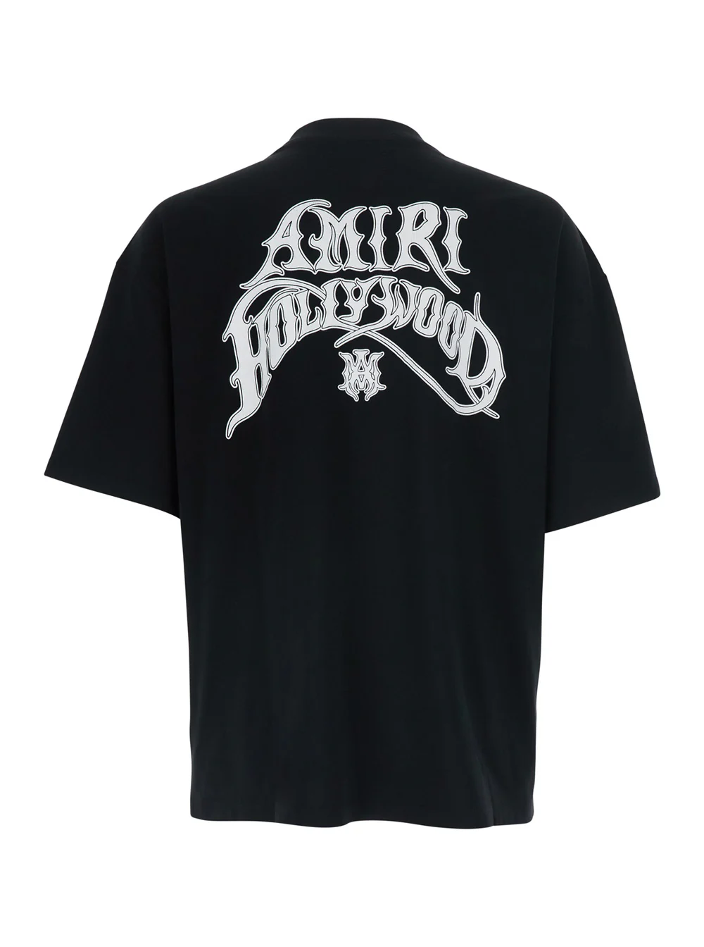 Amiri Black T-Shirt With Round Neck And Logo On The Front Cotton For Men Tshirts Polo Shirts