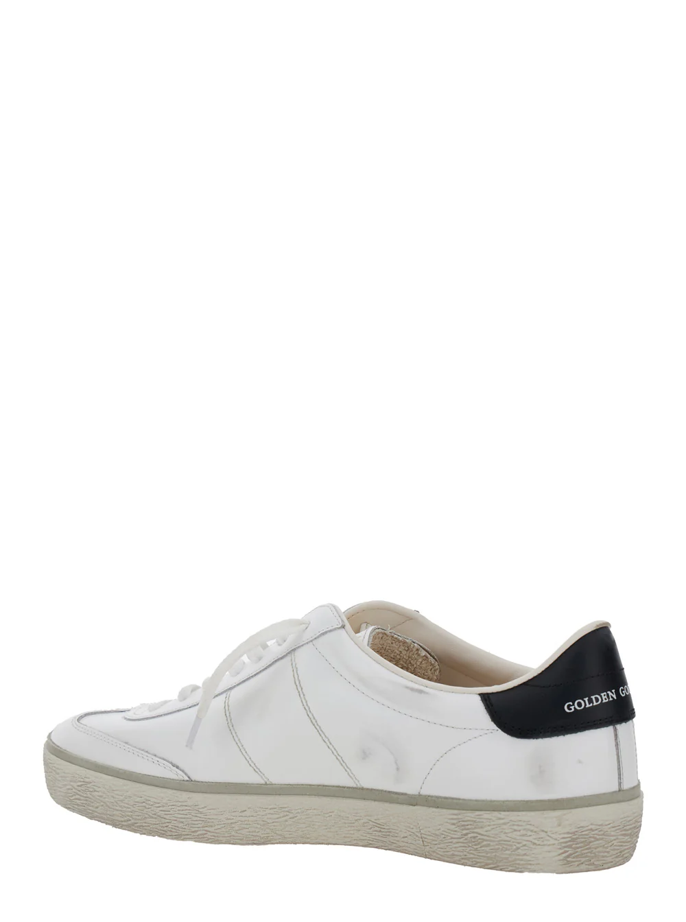 Golden Goose Sneaker Soul-Star Low Top with Logo Patch on the Tongue and Lettering Back in White Leather for Men Cow