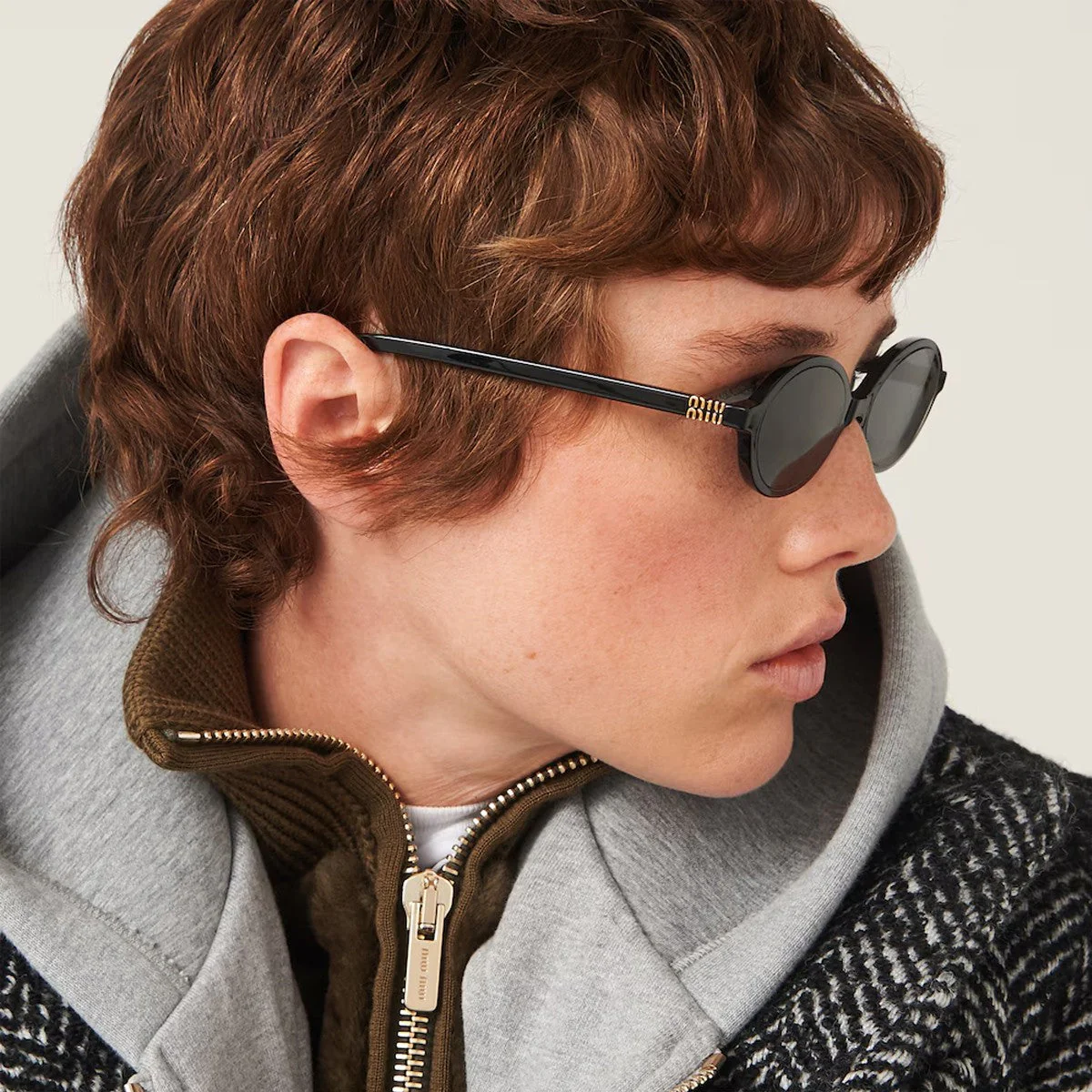 Miu Miu Miu 0mu 04zs Black Acetato Sunglasses