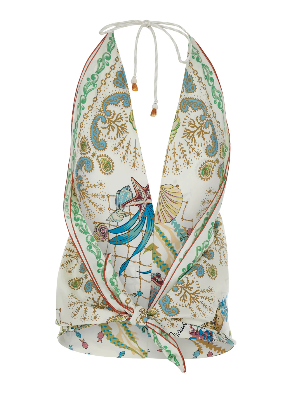 Mantero 1902 ERITA TOP - Multicolor Dress with V-neck and long sleeves Silk Women Tops
