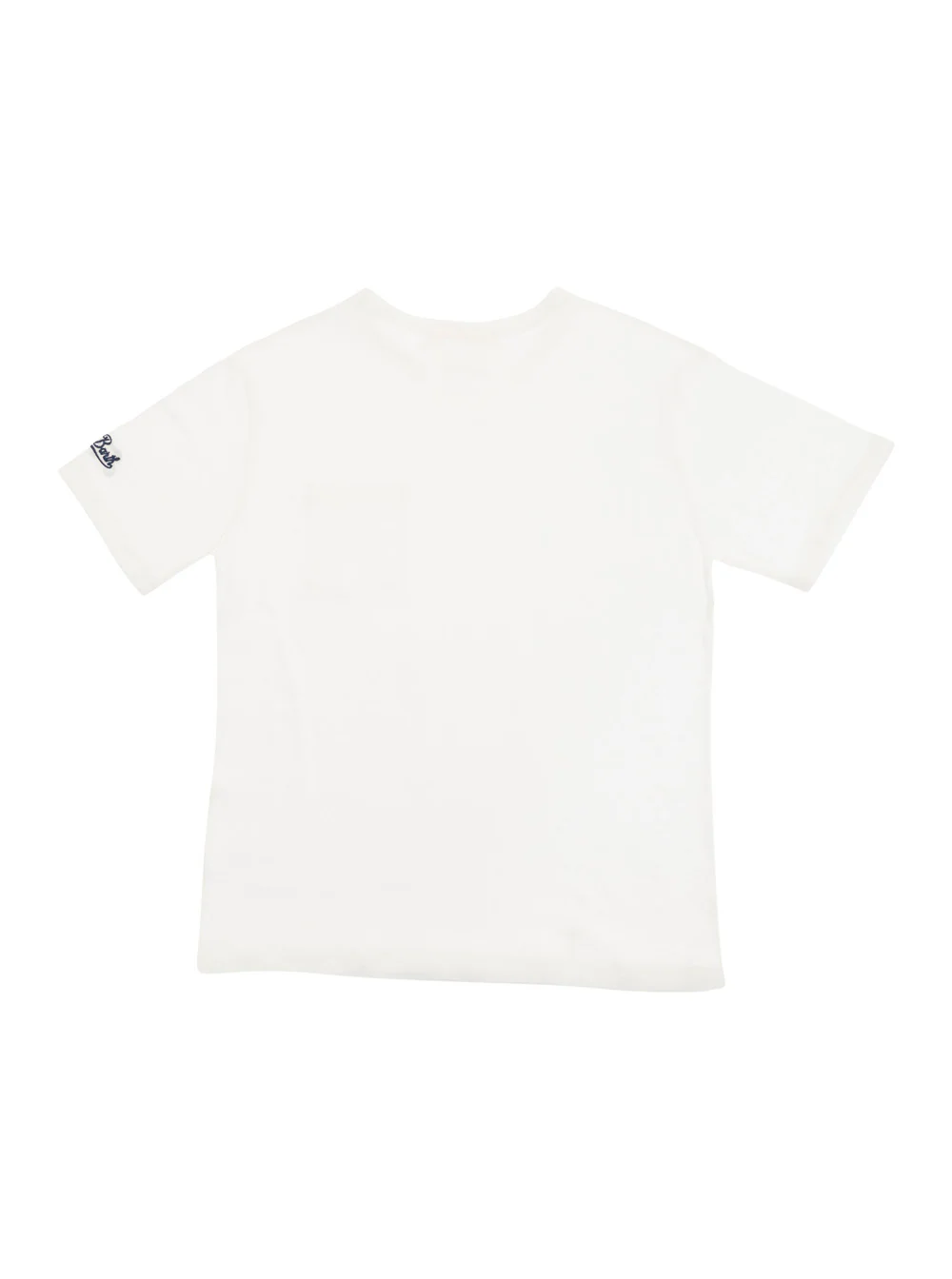 Mc2 Saint Barth Kids Alex White T-Shirt With A Patch Pocket Jersey Boy Linen Tshirts And Polo Shirts