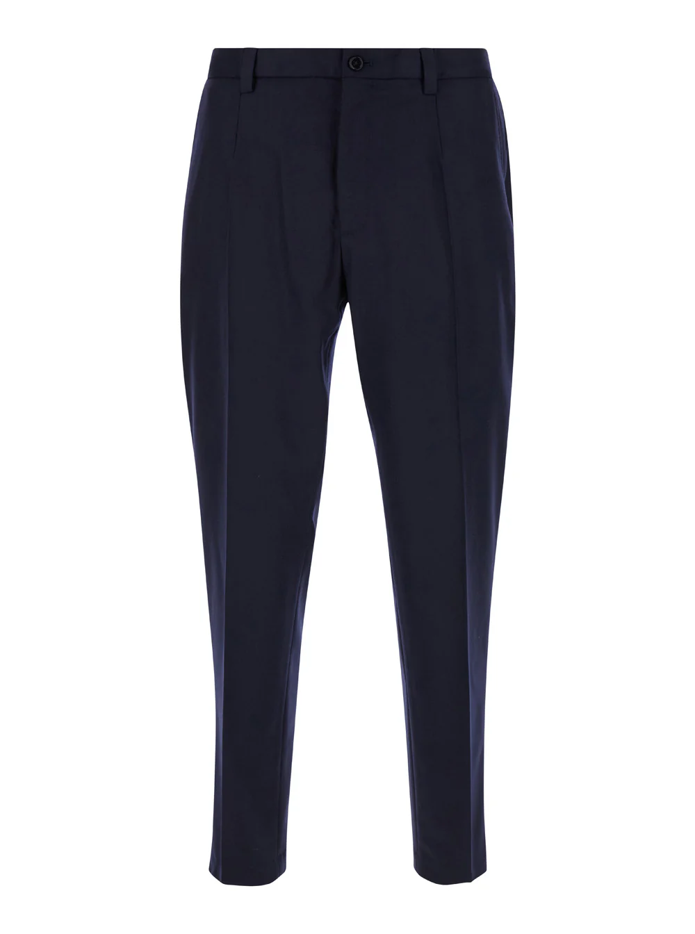 Dolce & Gabbana Blue High Waist Pants in Wool Man Blu Virgin Trousers