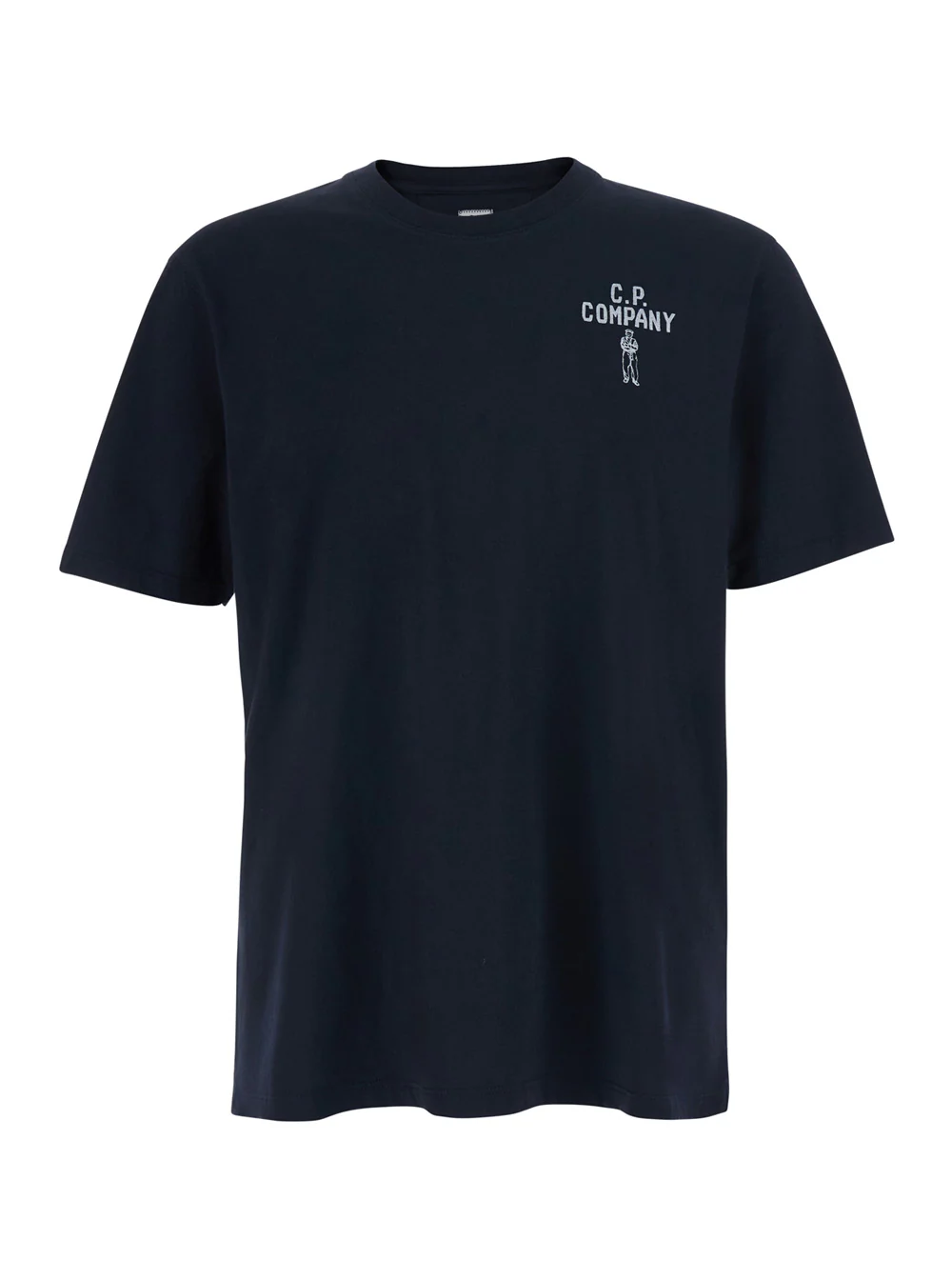C.P. Company Blue T-Shirt with Round Neck for Men Blu Cotton Tshirts And Polo Shirts
