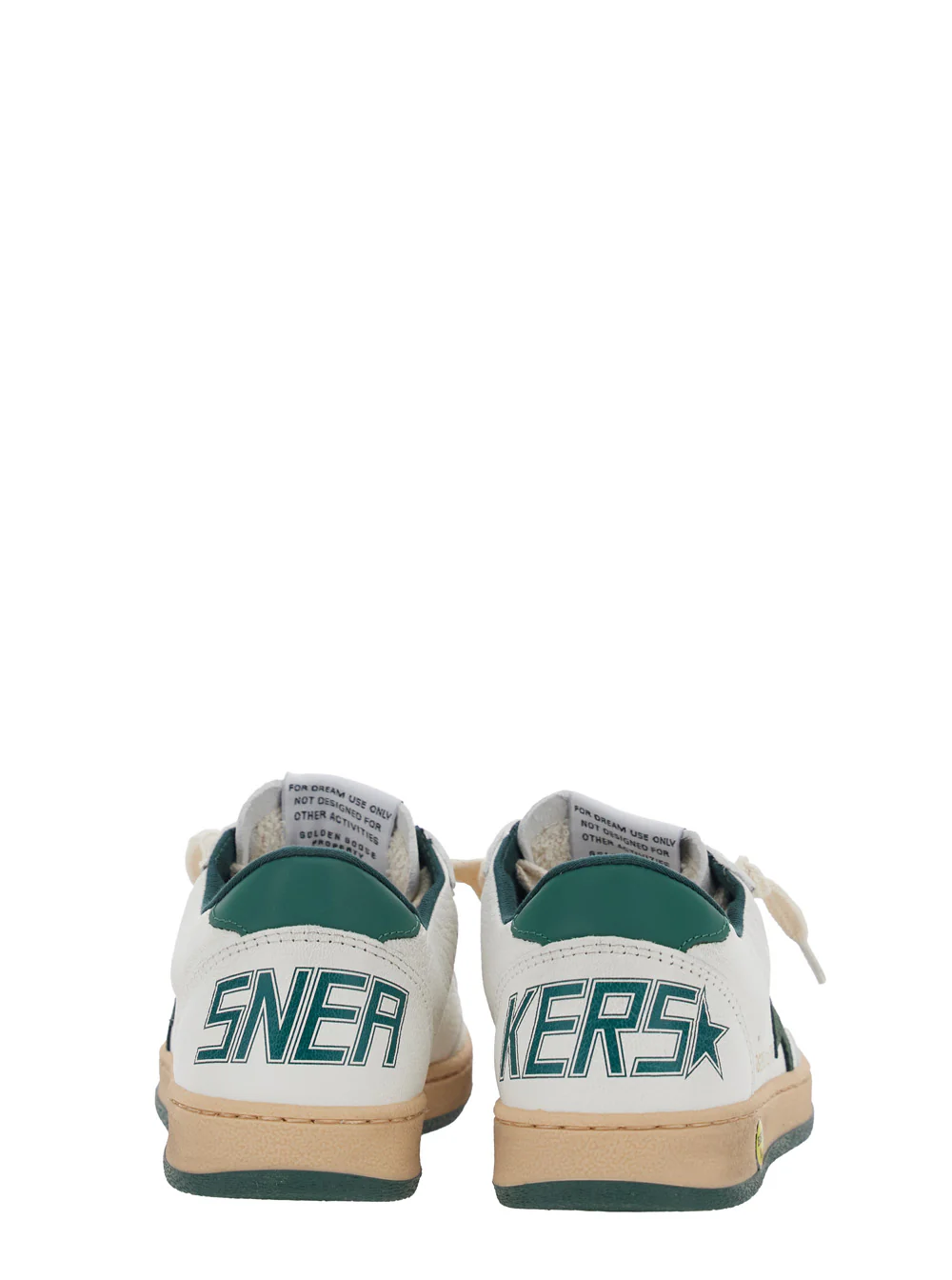 Golden Goose Kids Sneaker Ballstar Low Top with Star Patch on the Side and Maxi Lettering Back in White Leather for Kids Goat Cow