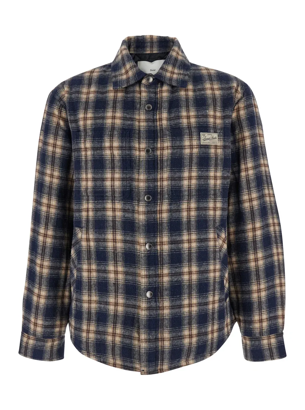 Dunst Multicolor Checkered Shirt with Front Logo Patch in Flannel Man Cotton And Blouses