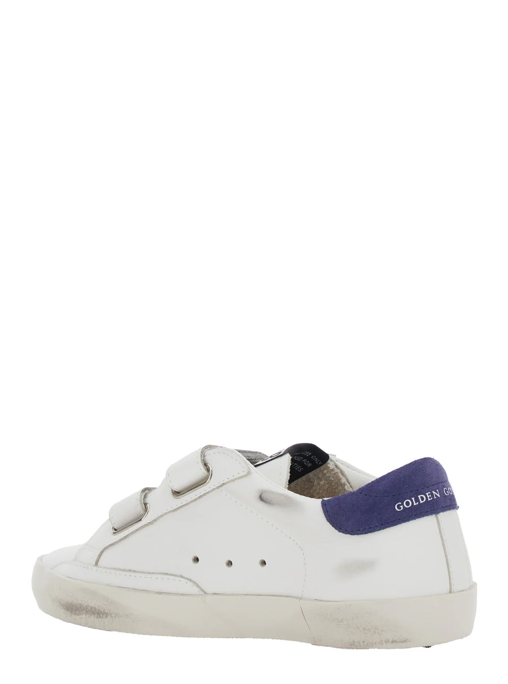 Golden Goose Kids Low Top Old School Sneakers with Side Star Patch in White Leather for Kids Cow