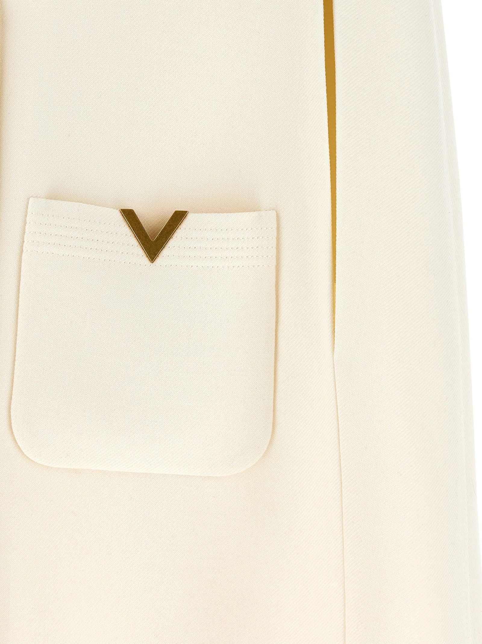 Valentino Garavani Drill hood White Virgin Wool Silk Capes