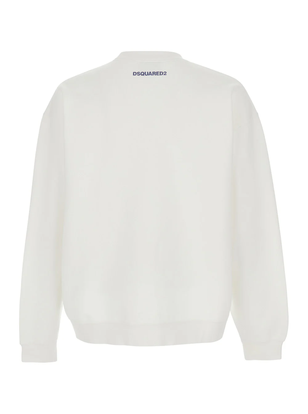 Dsquared2 White Cotton Crew Neck T-Shirt with Front Print for Men Sweatshirts