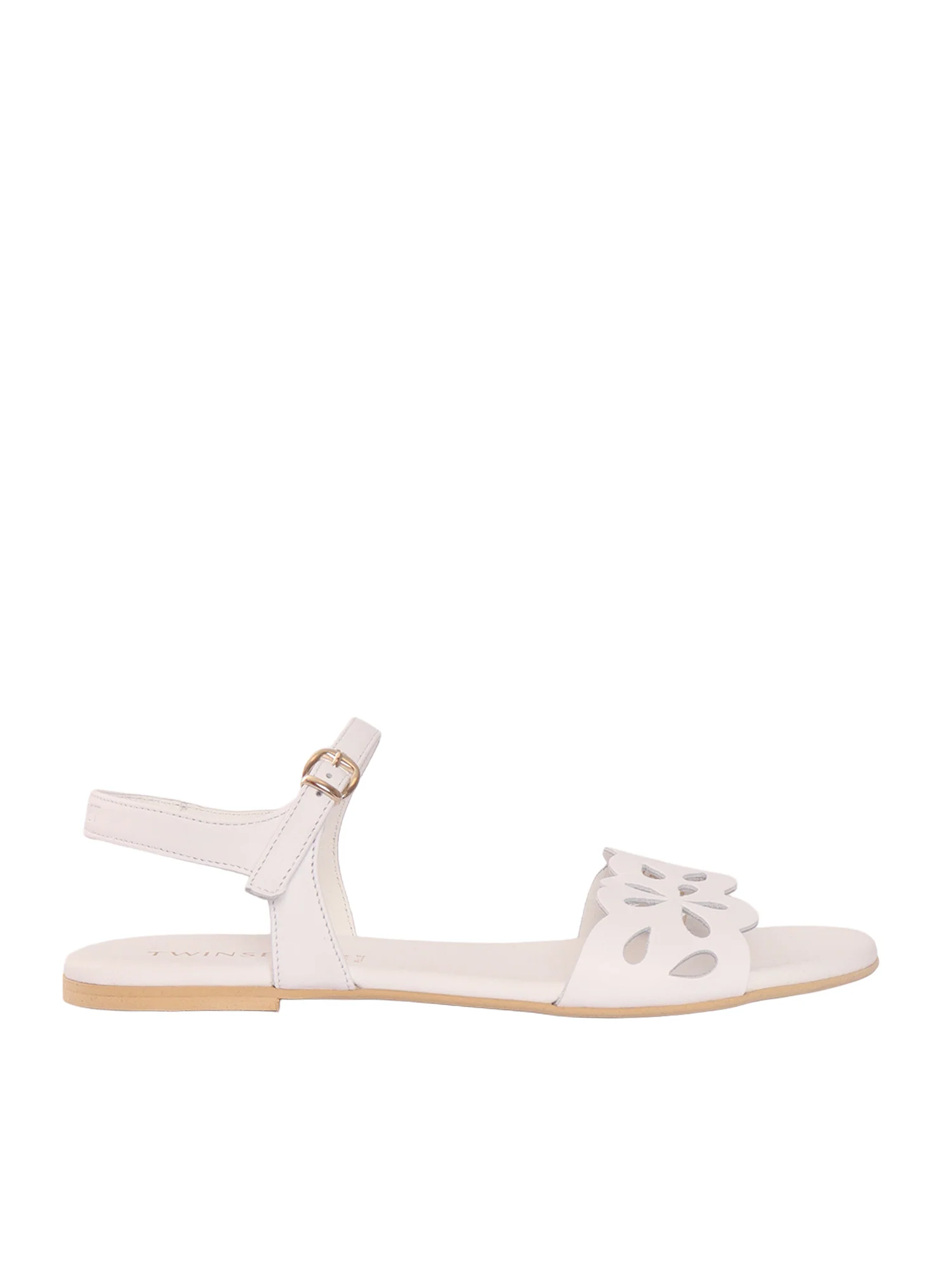 Twin Set Girl SANDALS White Polyurethane Sla Elastane