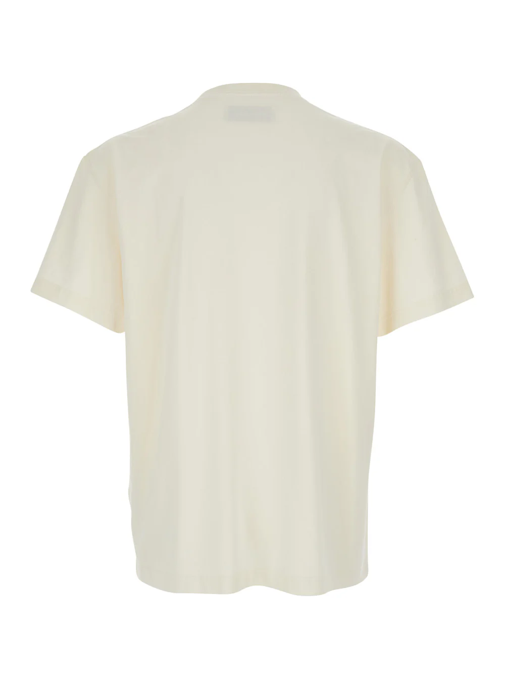 Tonywack White Crewneck T-Shirt with Print on the Front in Cotton Man Tshirts And Polo Shirts
