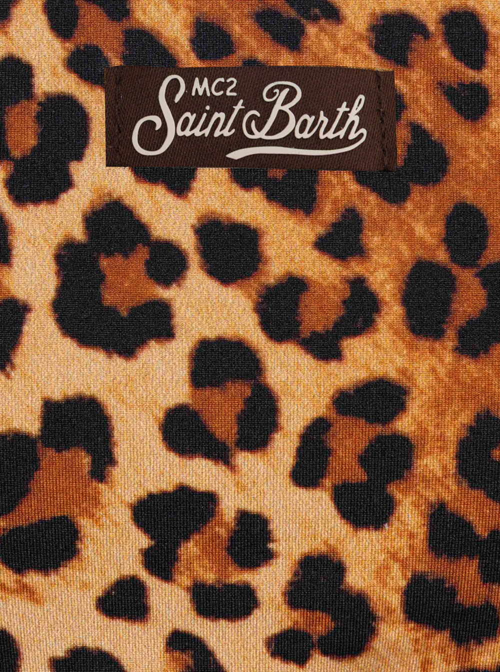 Mc2 Saint Barth Kids Bikini JAIDEN - SAND LEOPARD with animalier print Tech Fabric Brown Child Beachwear