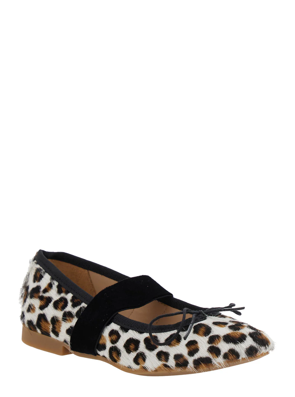 Pom D'Api Kids Multicolor Ballet Shoes with Adjustable Strap Closure and All-Over Leopard Motif in Fabric Girl Rubber Ballerinas