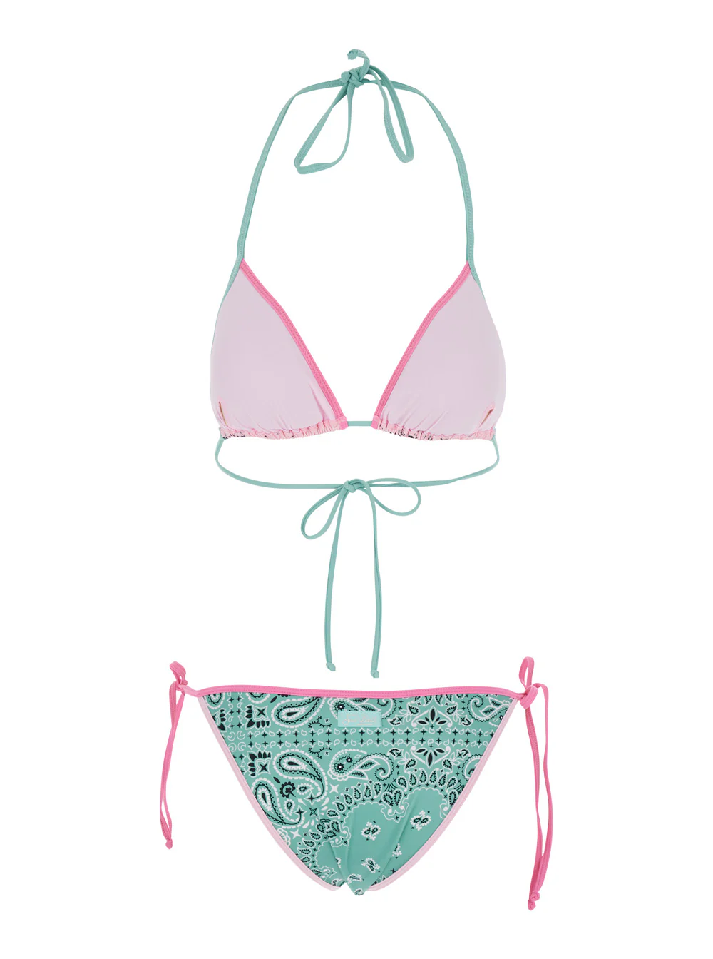 Mc2 Saint Barth Kids Bikini LEAH TEEN STRING with multicolored bandana motif Multicolor Beachwear