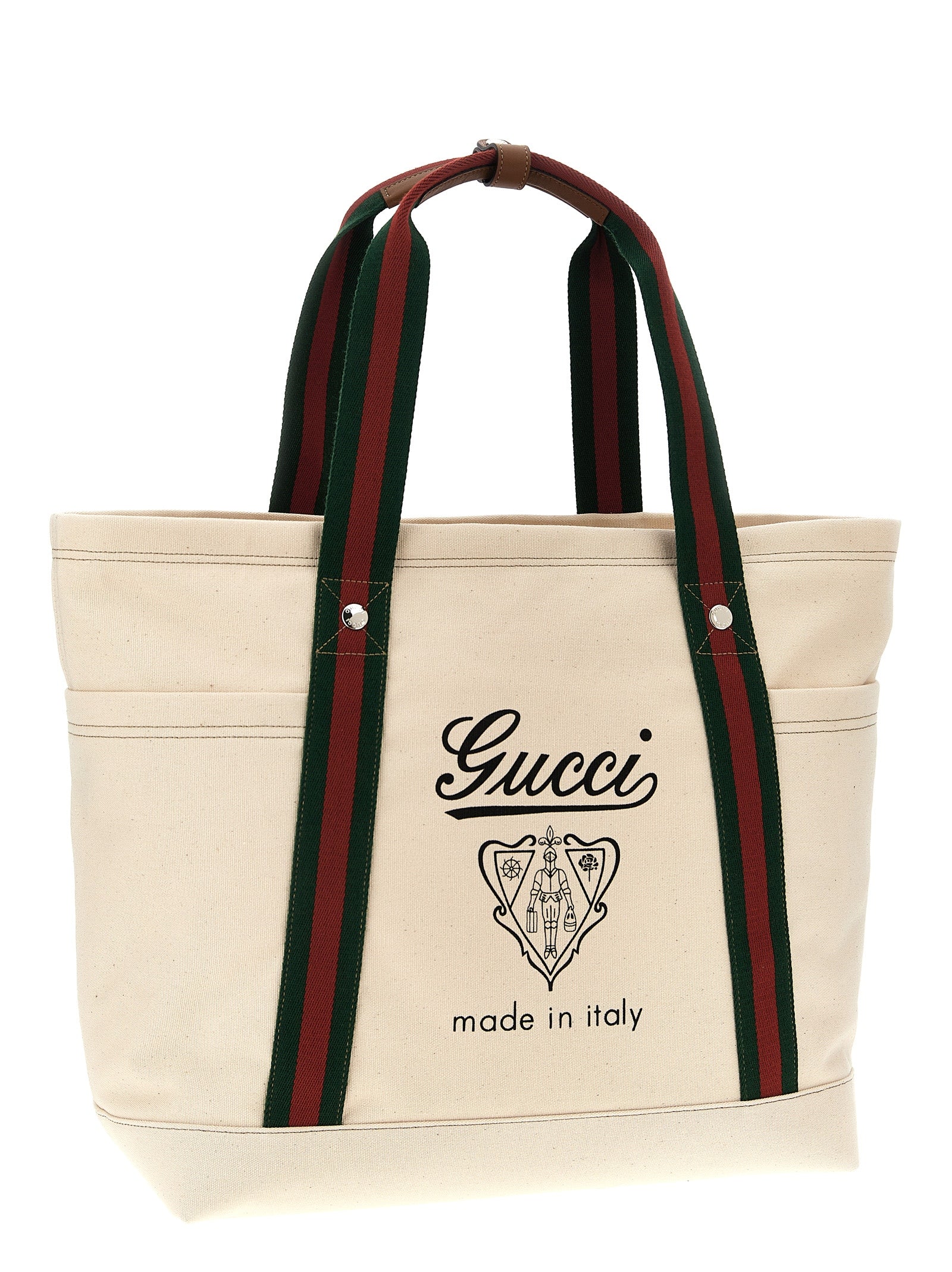Gucci White Cotton Tote Bag
