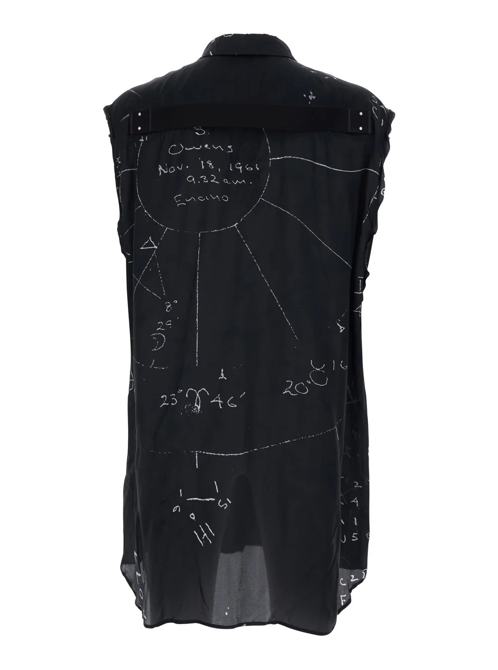 Rick Owens Shirt with classic collar and all-over print in black viscose blend for men Cupro Blouses