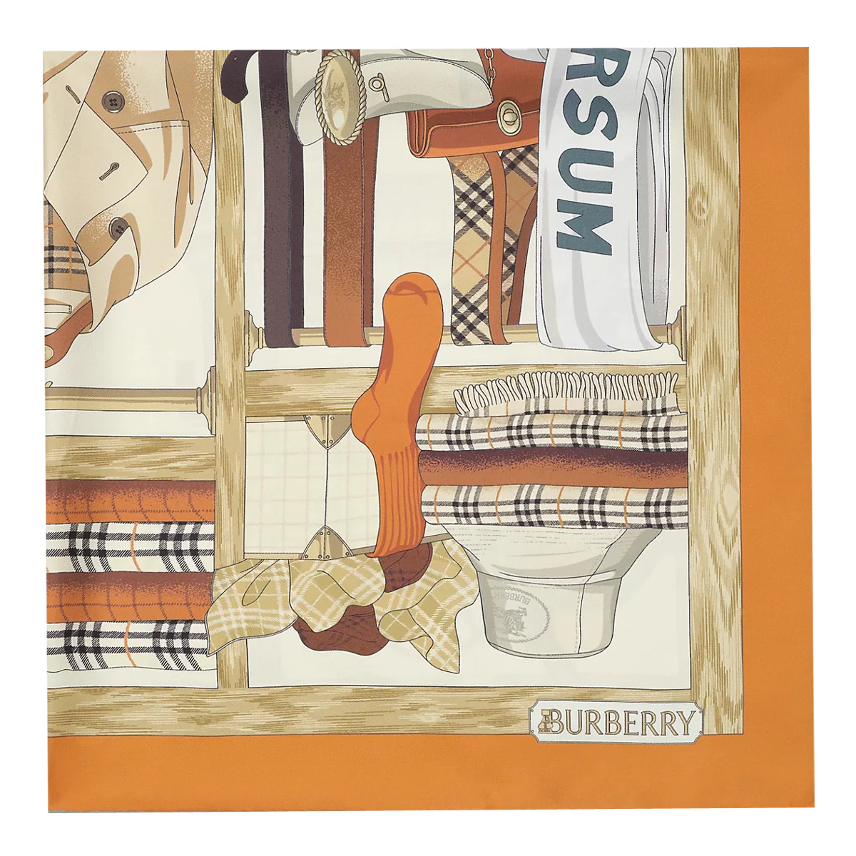 Burberry Scarfs Orange Silk