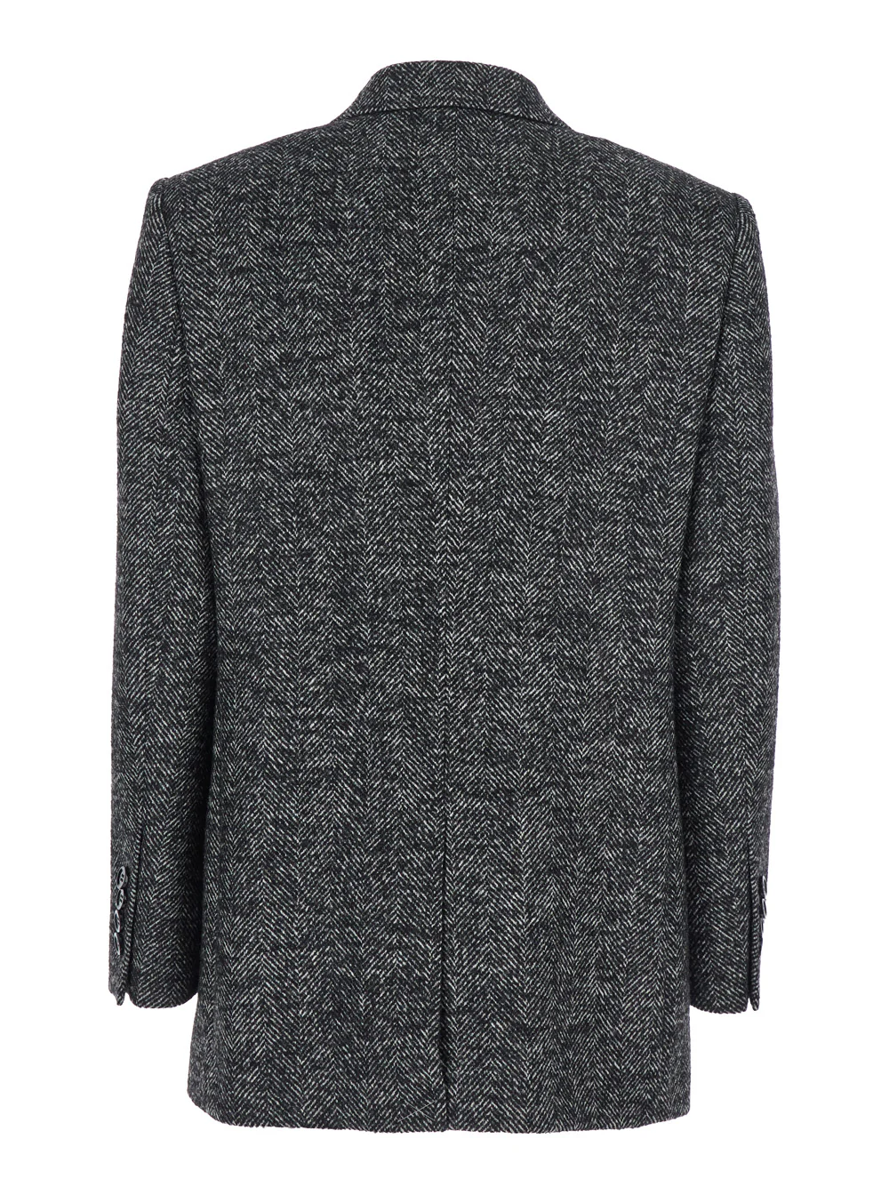 Dolce & Gabbana Grey Double-Breasted Jacket with Peak Revers in Wool Blend Woman Acrylic Polyester Virgin Blazers