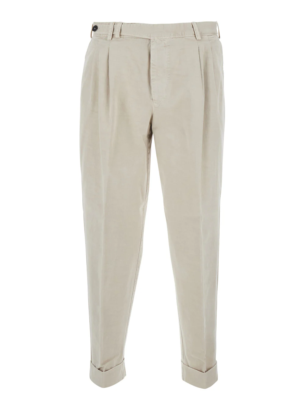 Pt Torino Pants With Pockets And Finished Hems Tech Fabric Beige Men Trousers