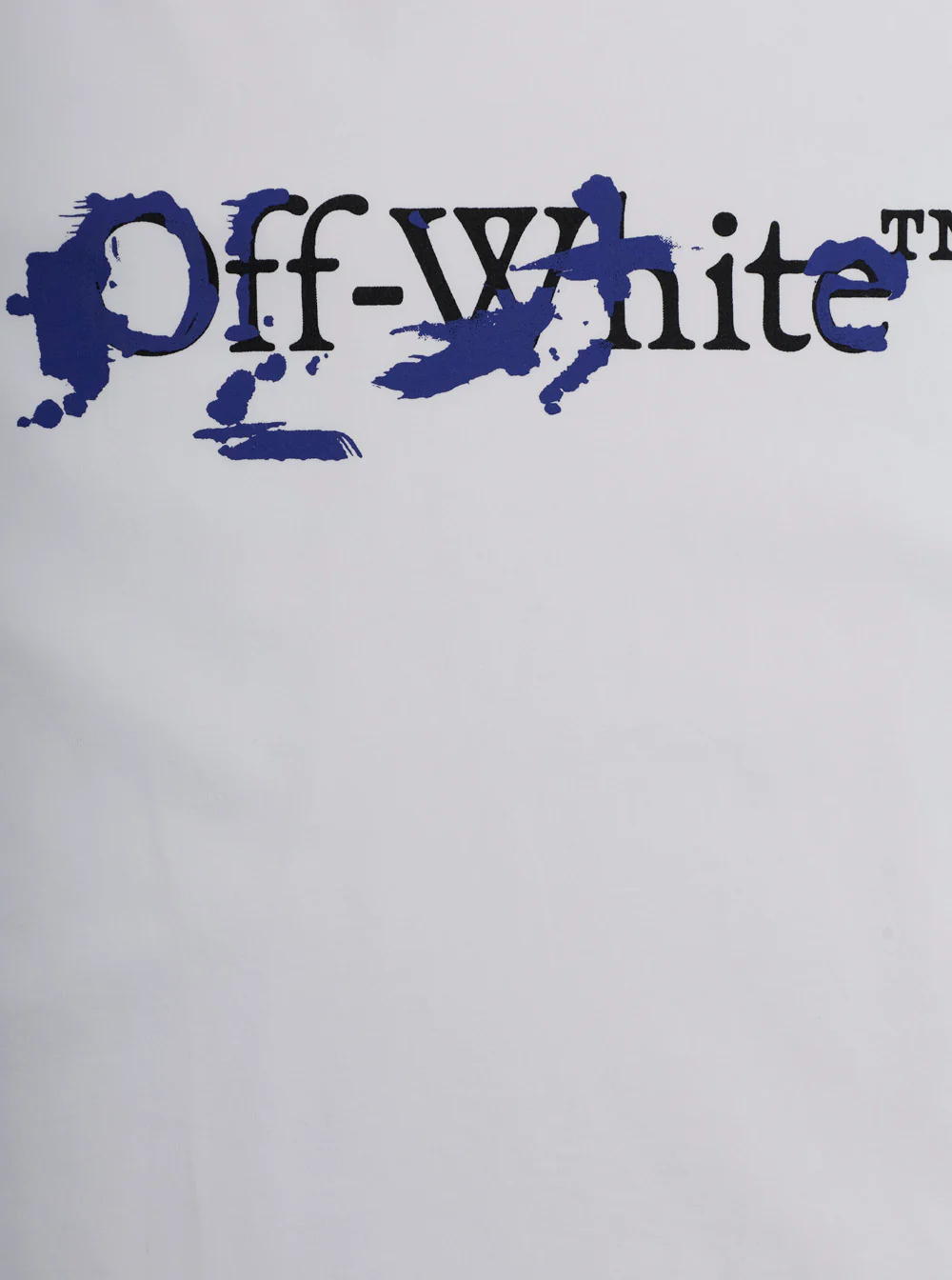 Off White Kids White T-Shirt BIG BOOKISH SPLAT INK TEE S-S with Front Print in Cotton Tshirts And Polo Shirts
