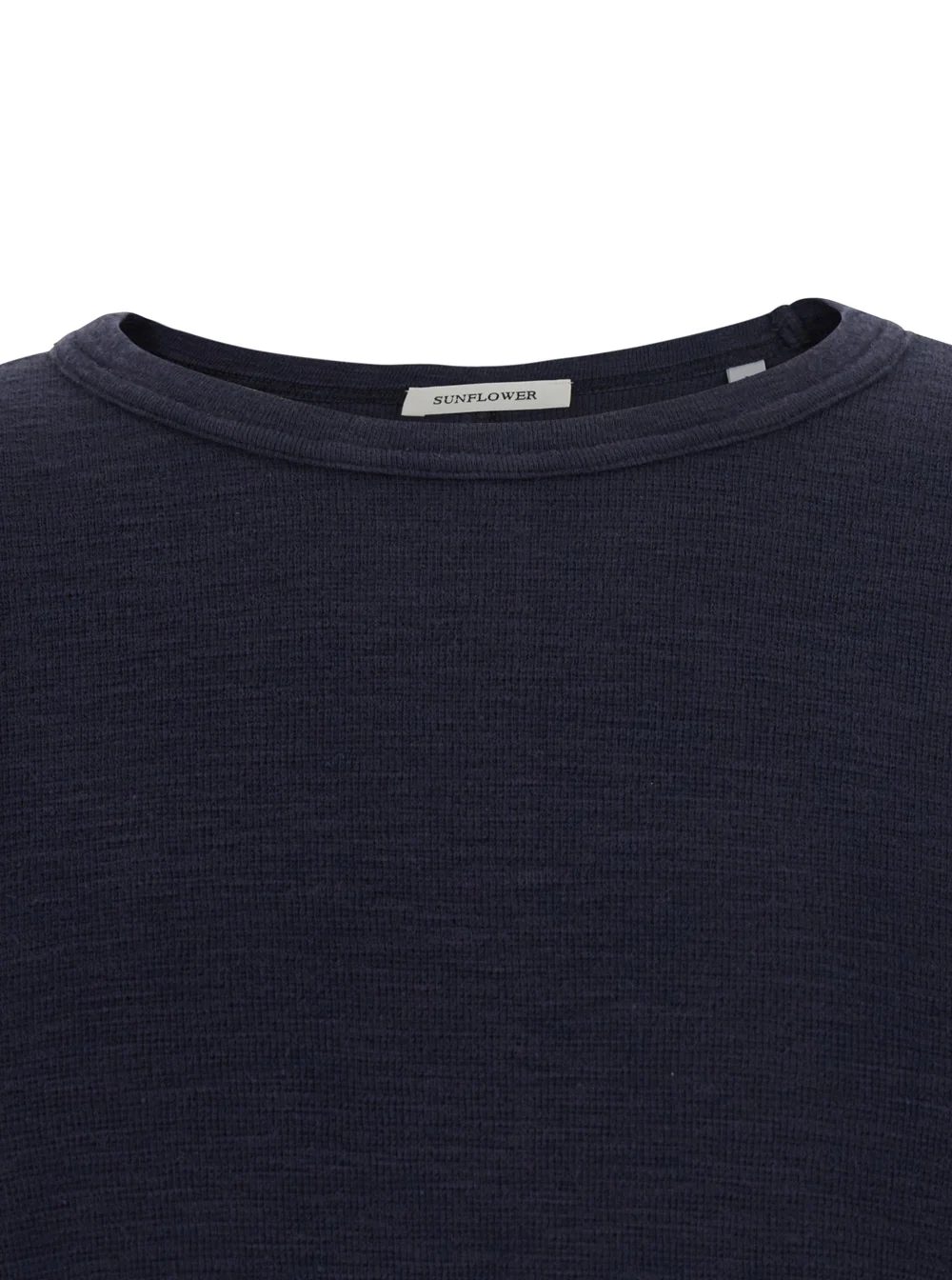 Sunflower Waffle Tee Ls With Long Sleeves And Crew Neck Blue Cotton For Women Blu Jersey