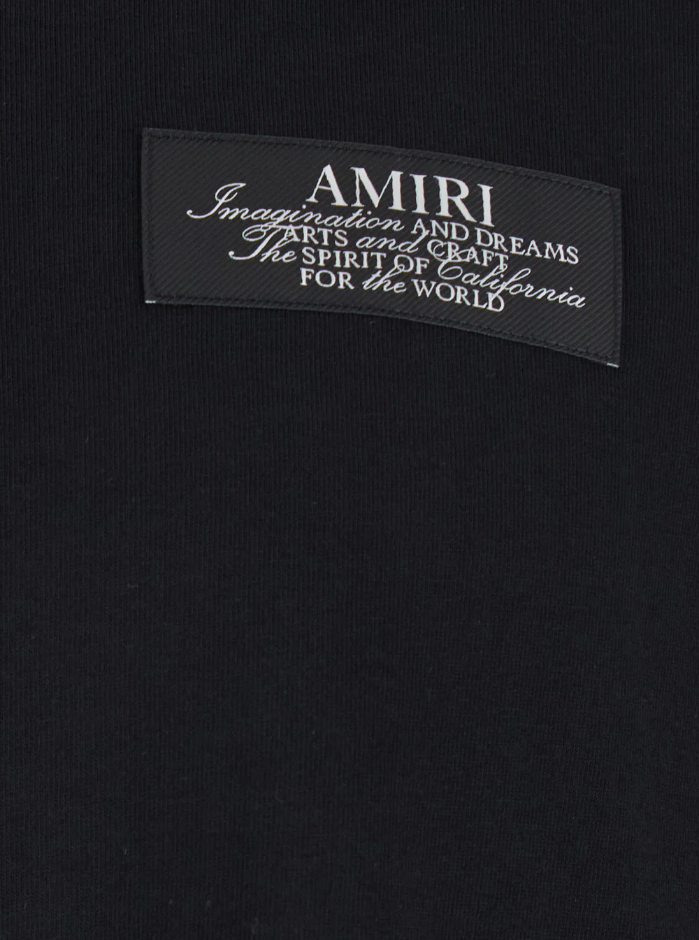Amiri Black T-Shirt With Spirit Print On The Front Cotton Men Tshirts And Polo Shirts