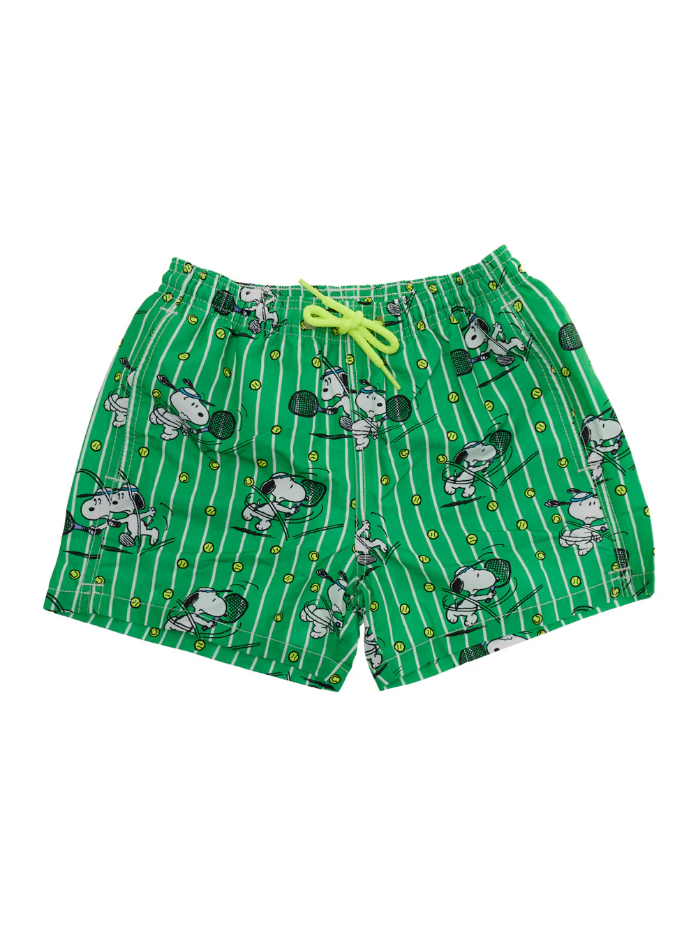 Mc2 Saint Barth Kids JEAN - SNOOPY TENNIS DOUBLE STRIPES Green Swimsuit Beachwear
