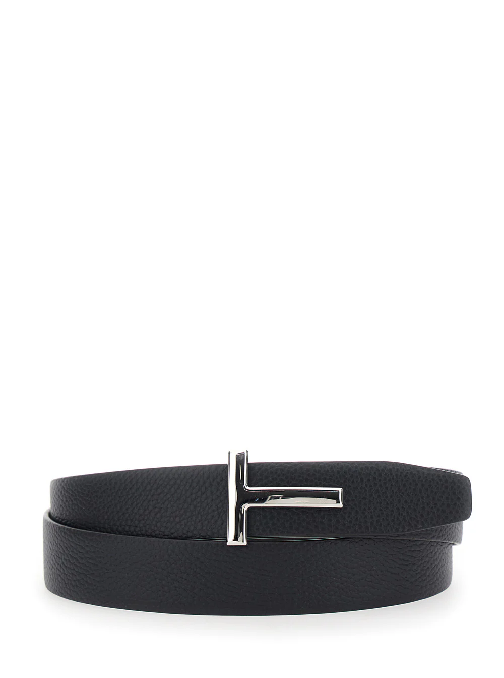 Tom Ford 3cm Soft Grainy Leather Brown Calf Belt
