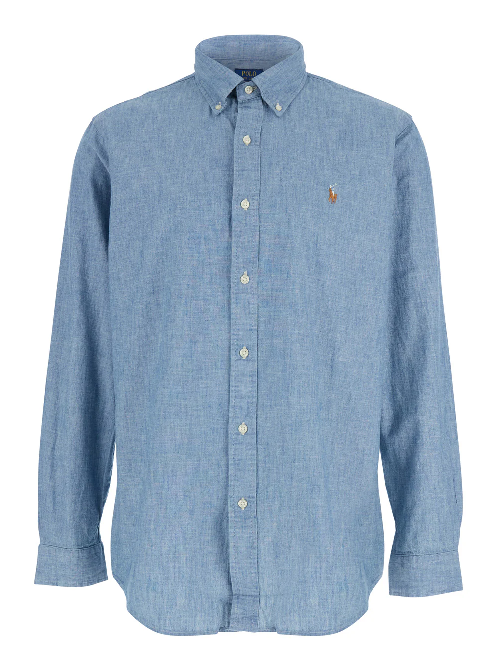 Polo Ralph Lauren LONG SLEEVE SPORT SHIRT Blue with Button-Down Collar and Sleeves in Cotton for Men Light Blouses