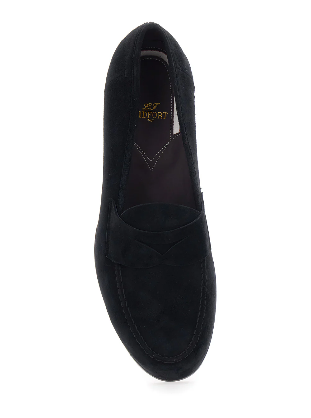 Lidfort Loafers Blue with Rounded Toe and Contrast Stitching in Suede Men Blu Calf Lidfort Loafers Blue with Rounded Toe and Contrast Stitching in Suede Men Blu Calf