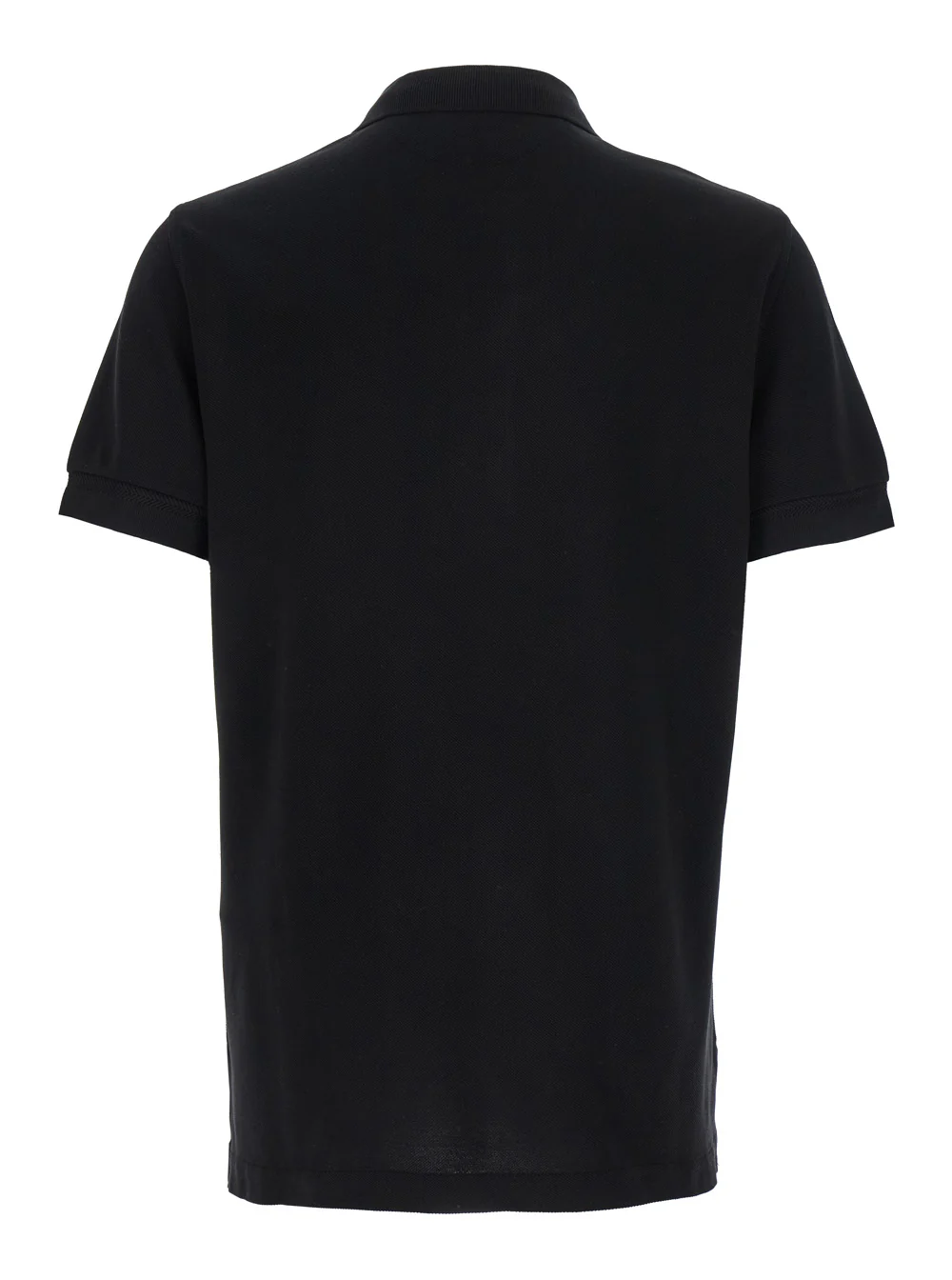 Tom Ford Black Polo Shirt with Classic Collar in Cotton Blend Man Lyocell Tshirts And