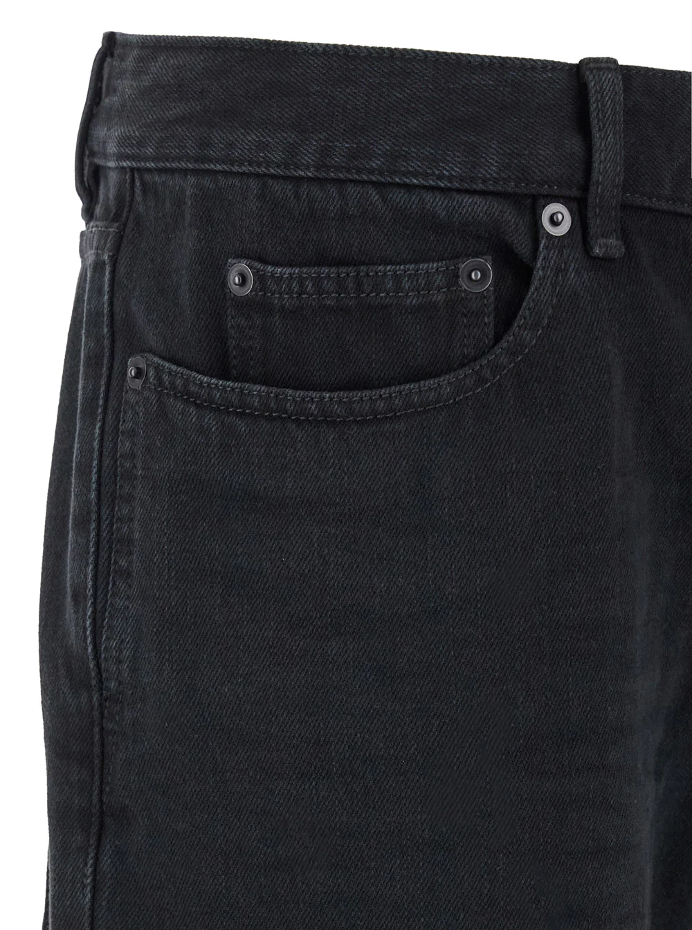 Saint Laurent Black Slim Jeans with Logo Patch in Denim Man 100 % Cotton