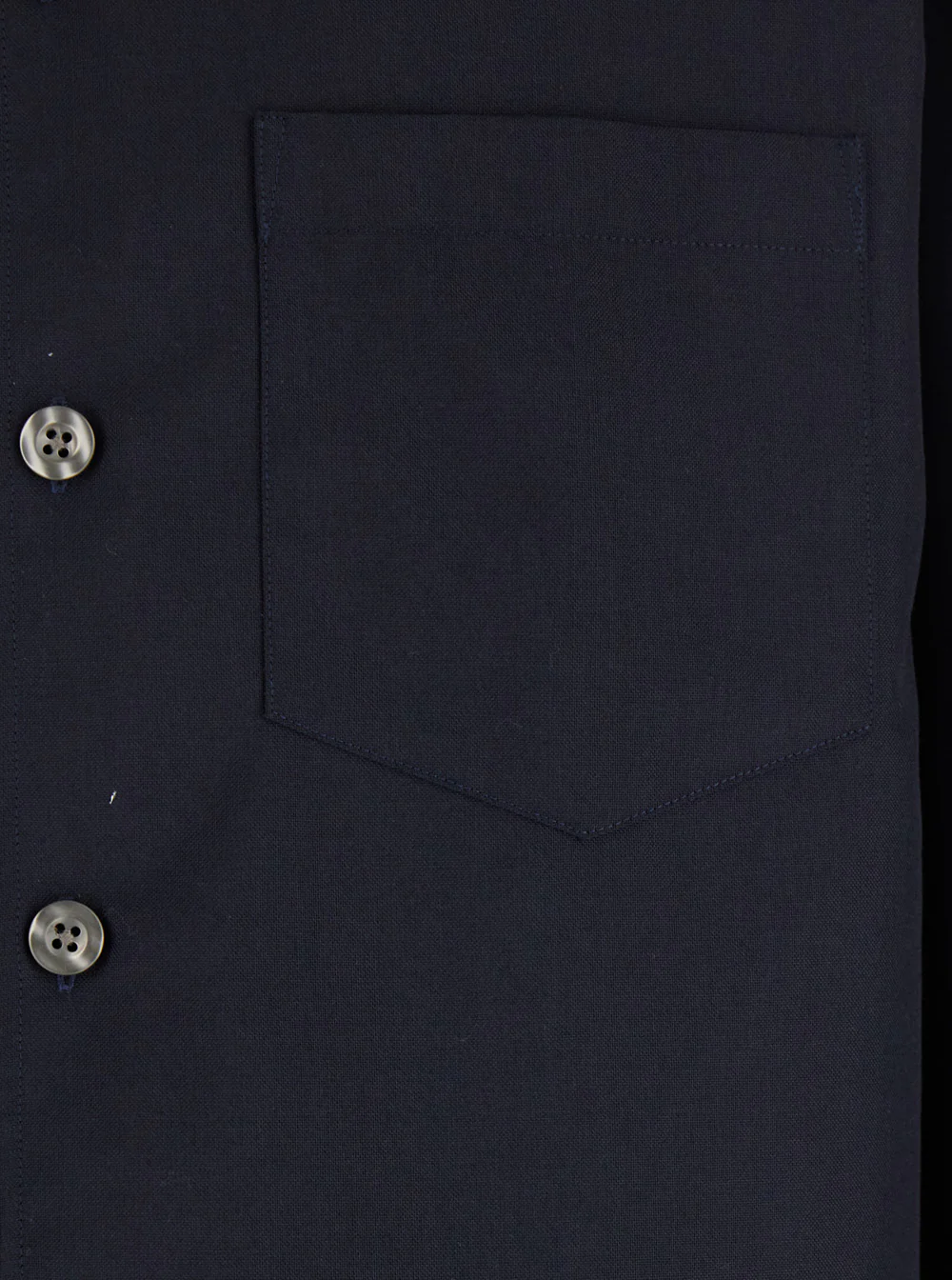 Plain Blue Shirt with Classic Collar in Virgin Wool Blend Man Blu Polyester And Blouses