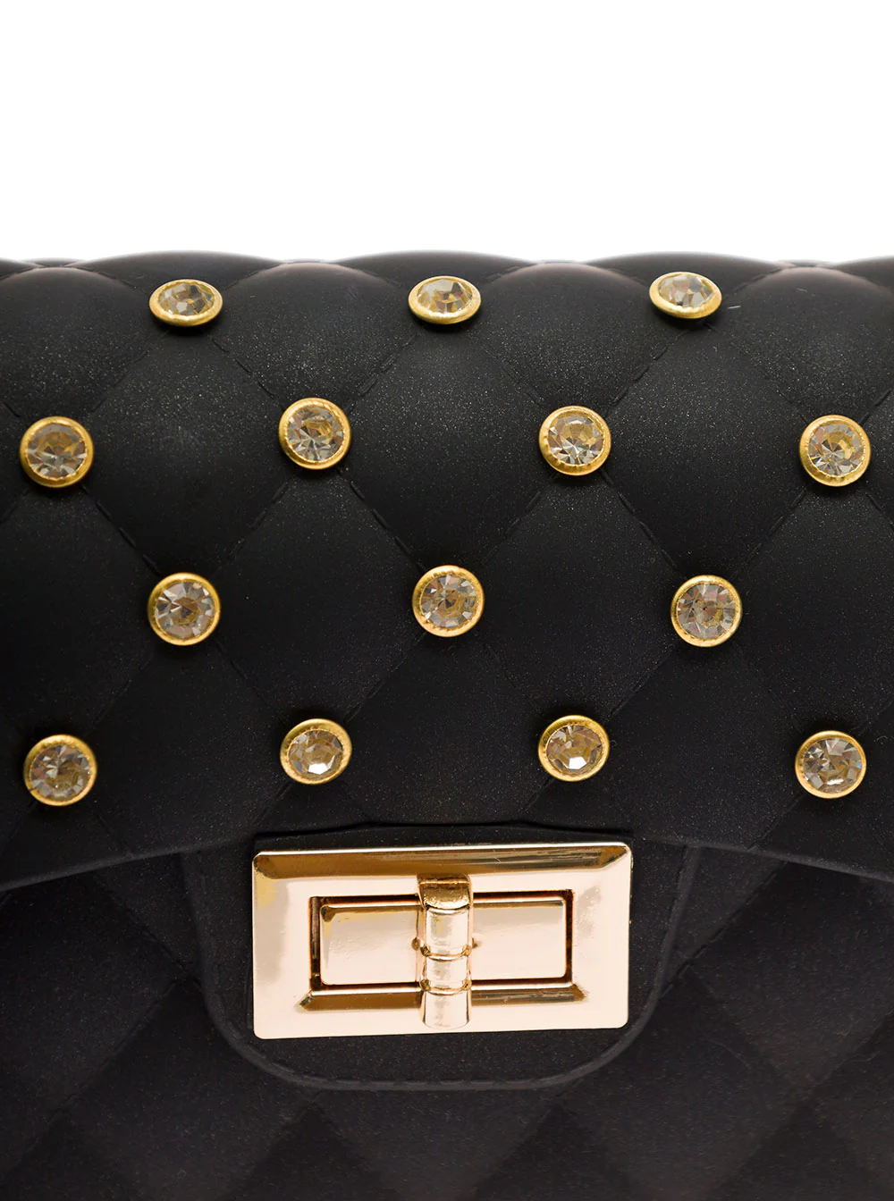 Monnalisa Kids Bags With Strass Pvc Black Applicazioni: Metallo Crossbody