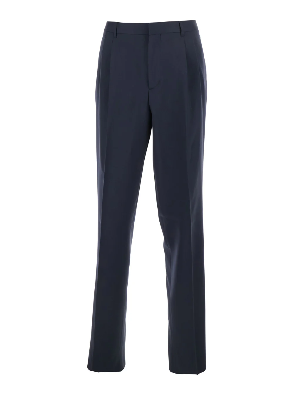 Lardini Blue Tailored Trousers with Double Pence in Virgin Wool Man Blu