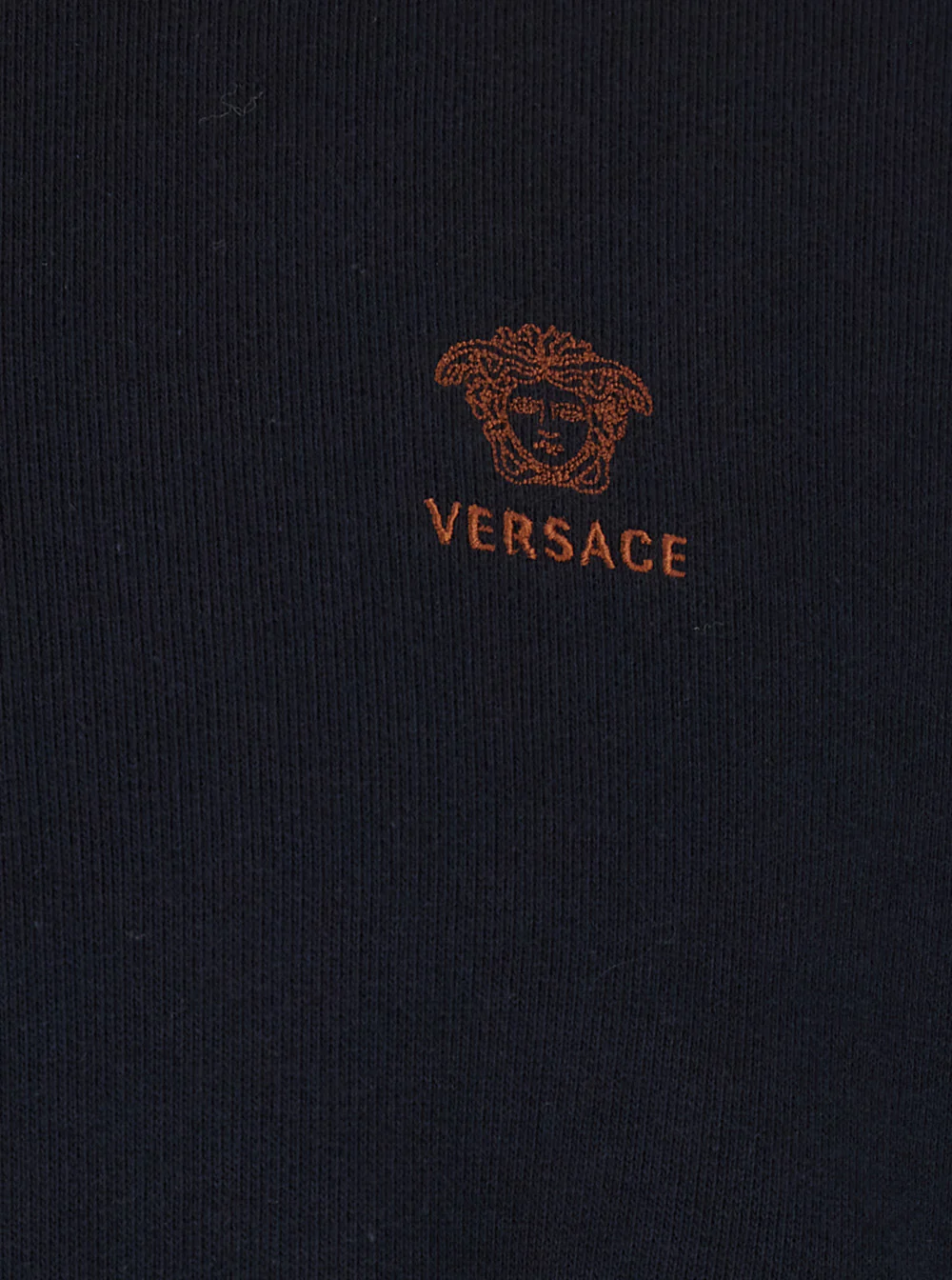 Versace Blue Hoodie With Fixed Hood For Women Blu Cotton Sweatshirts