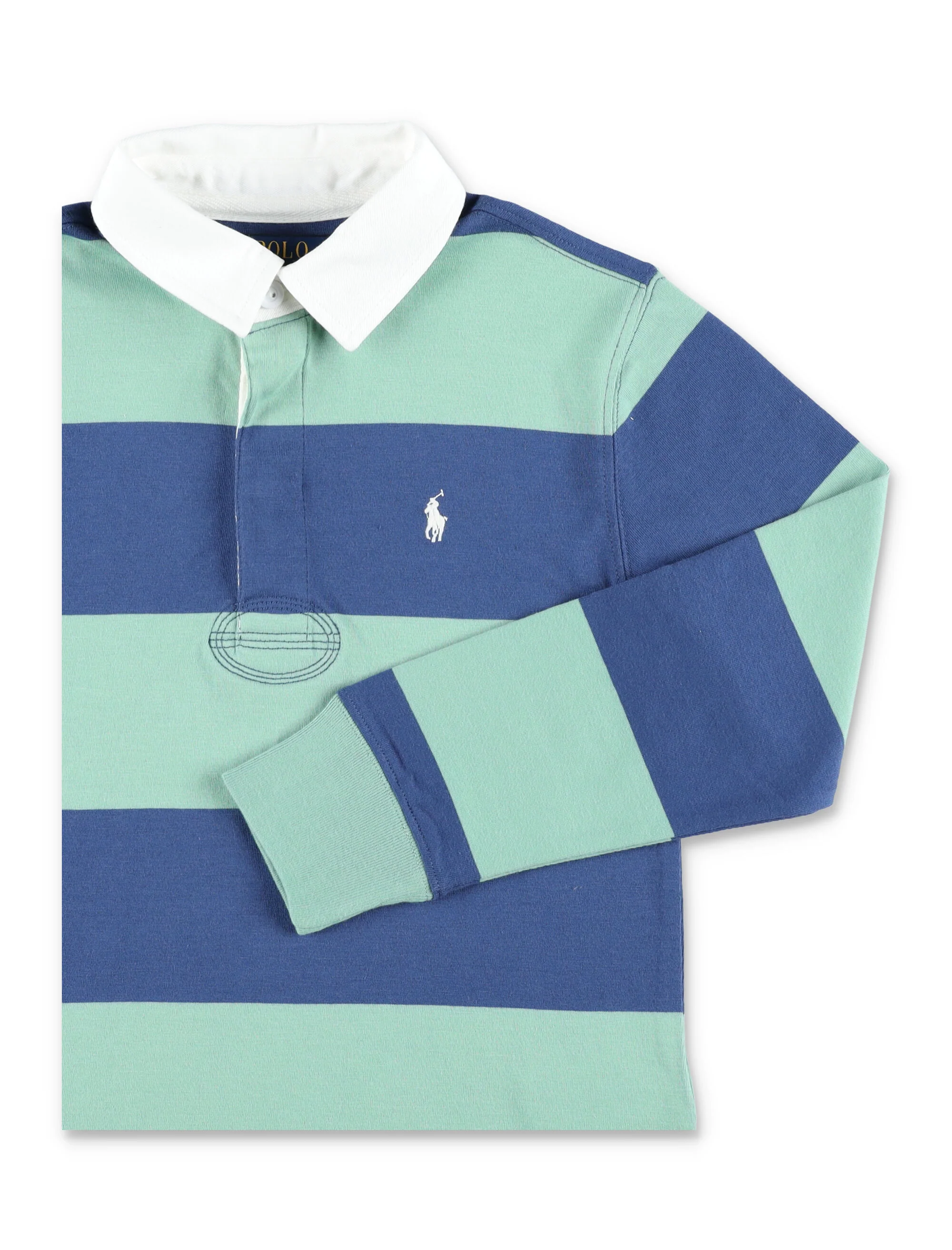 Polo Ralph Lauren Iconic Cotton Kids Rugby Shirt Green/navy T-shirt
