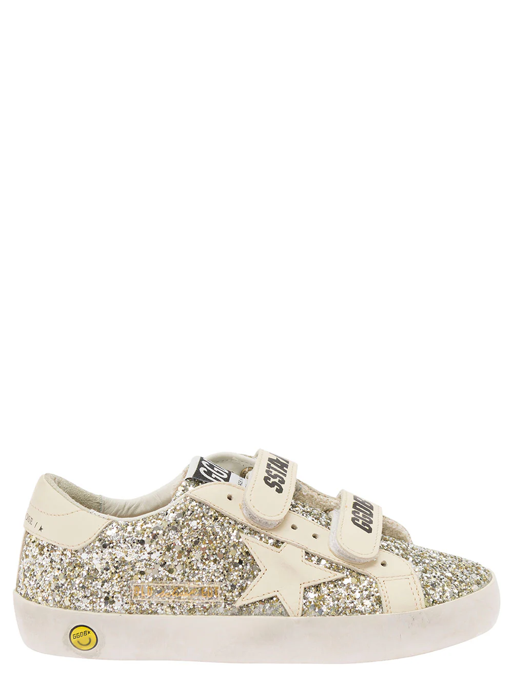 Golden Goose Kids Low Sneakers With All-Over Glitter White Tech Fabric Girl Metallic