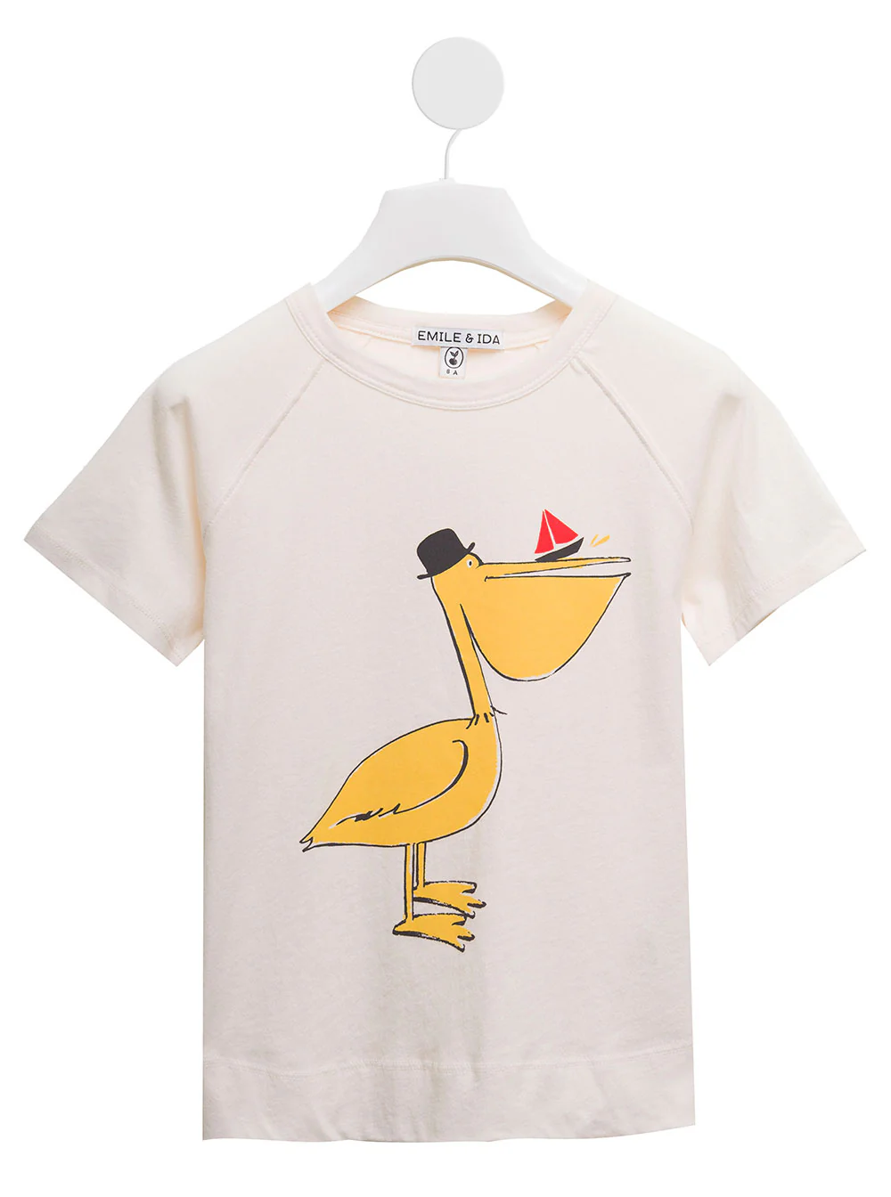 Emile Et Ida Kids Girls Cotton Crew Neck T-Shirt With Print White Tshirts And Polo Shirts