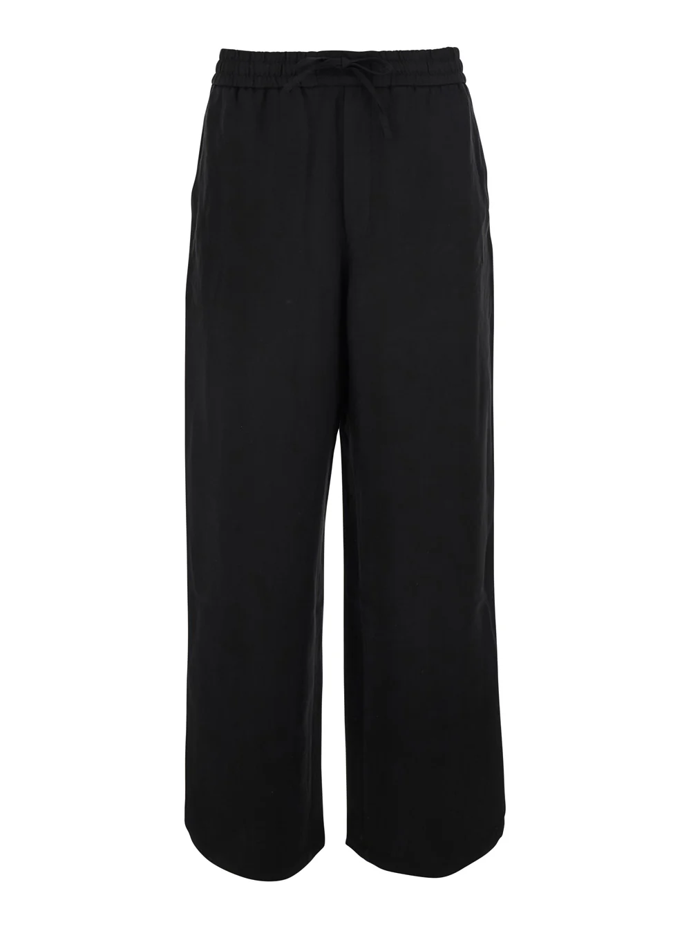 AMI Paris Pants Elasticated Waist Trousers Black With Elastic In Cotton Men